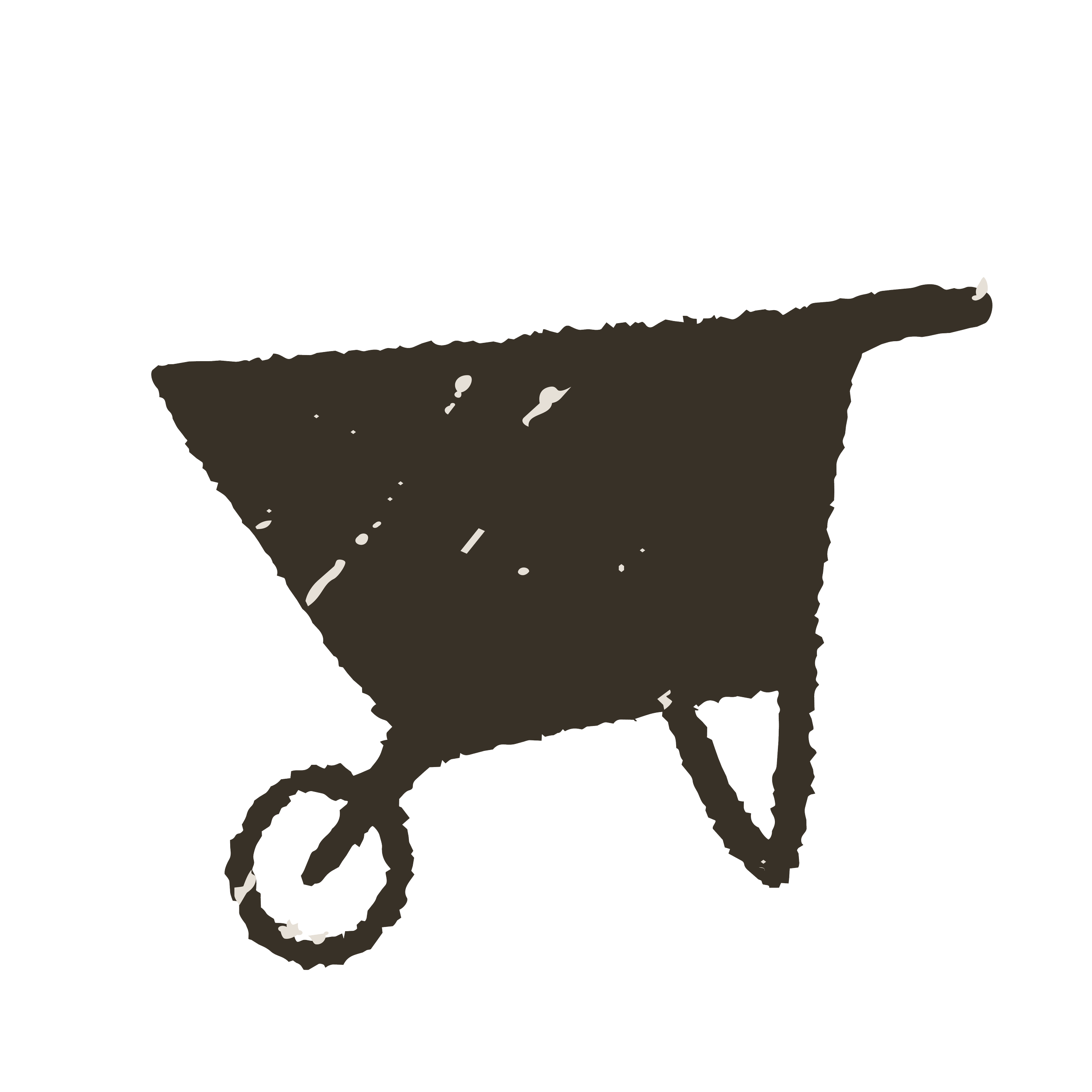 Black silhouette map of Alaska with beige islands and white markers.