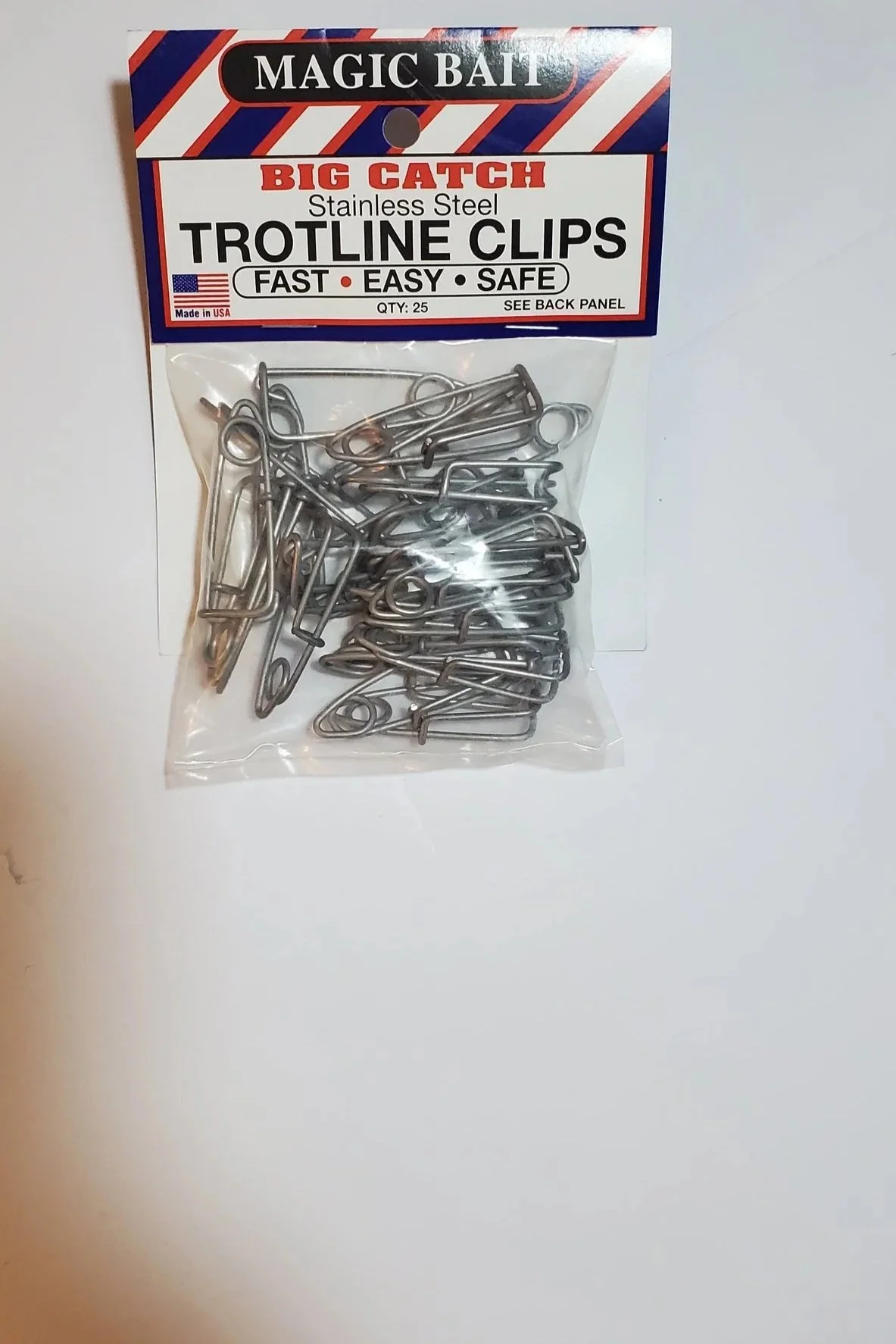 Magic Bait Stainless Steel Trotline Clips – 25 Pack