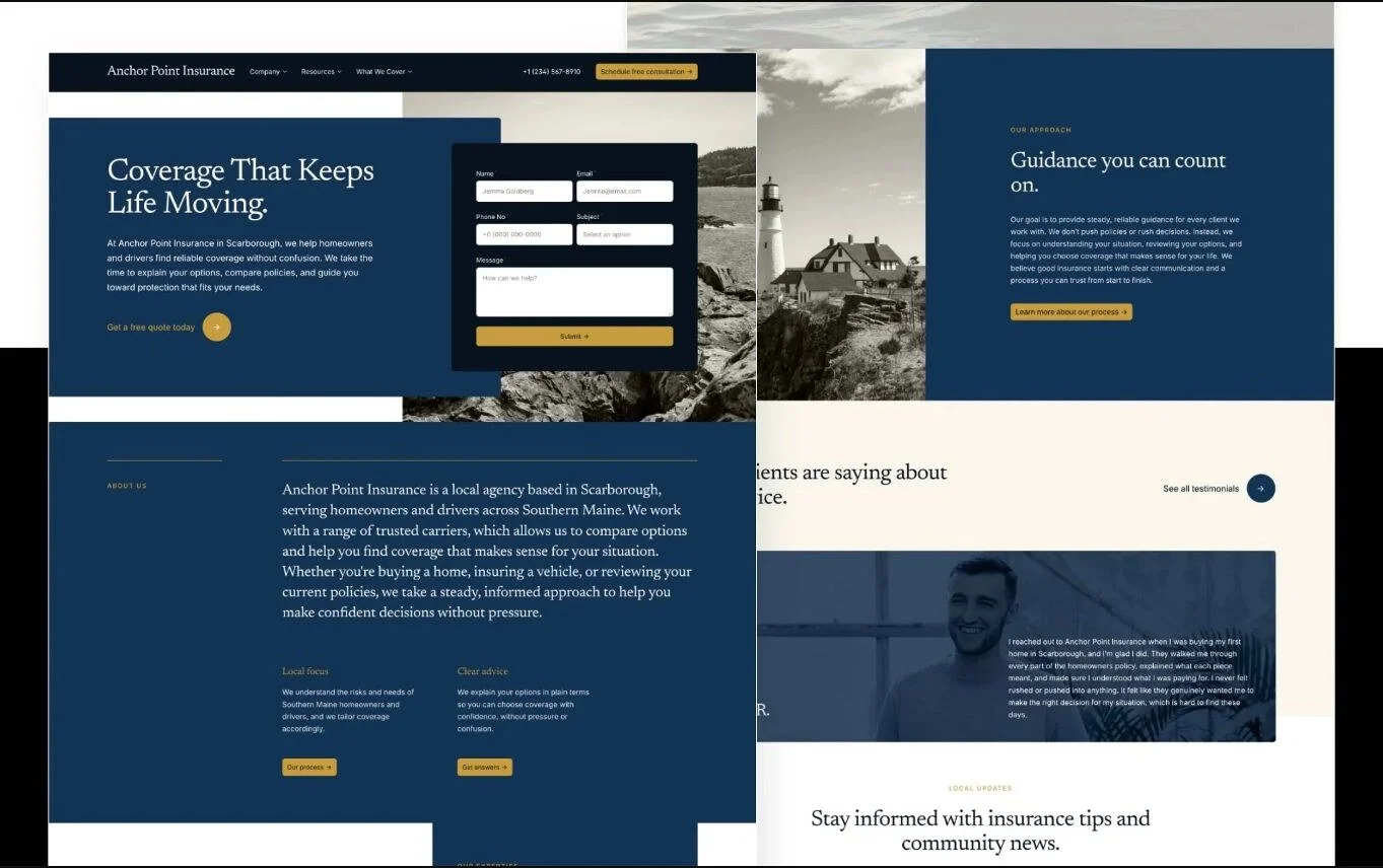 Professional services Squarespace website design created by Haskell Digital Services.
