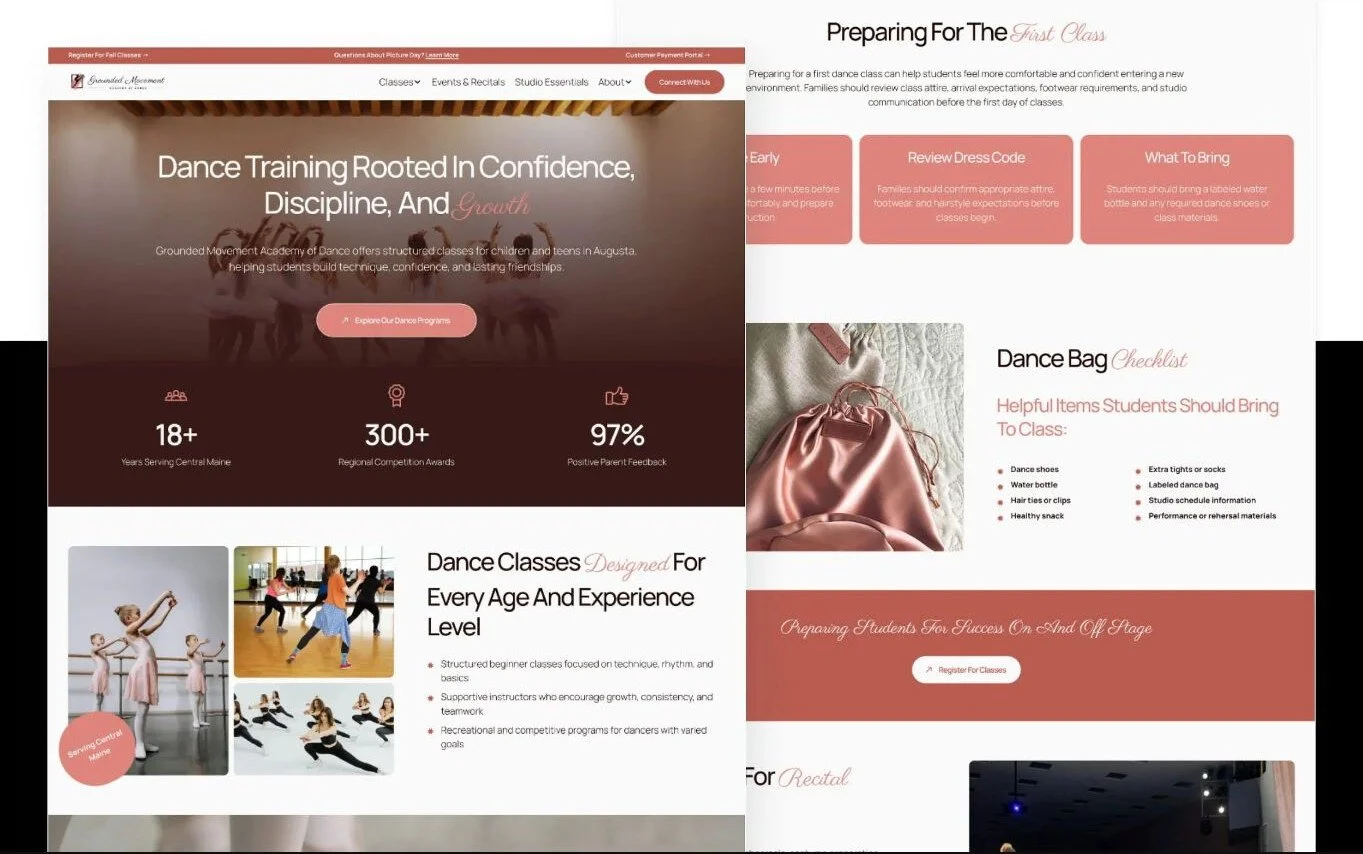 Athletics and youth program Squarespace website design created by Haskell Digital Services.