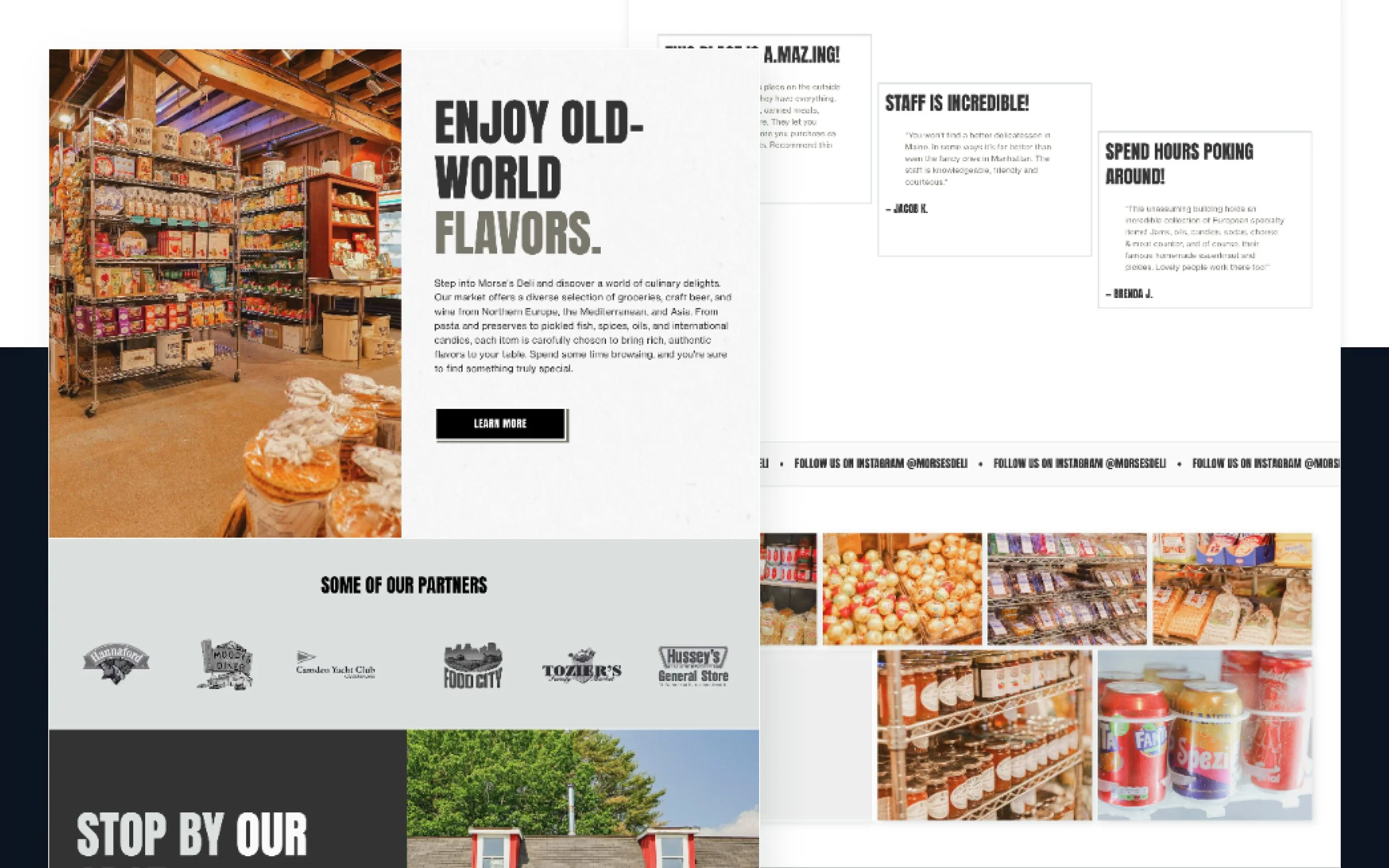 Morse’s Sauerkraut and Pickles website redesign showcasing the Maine deli, market, and specialty foods.