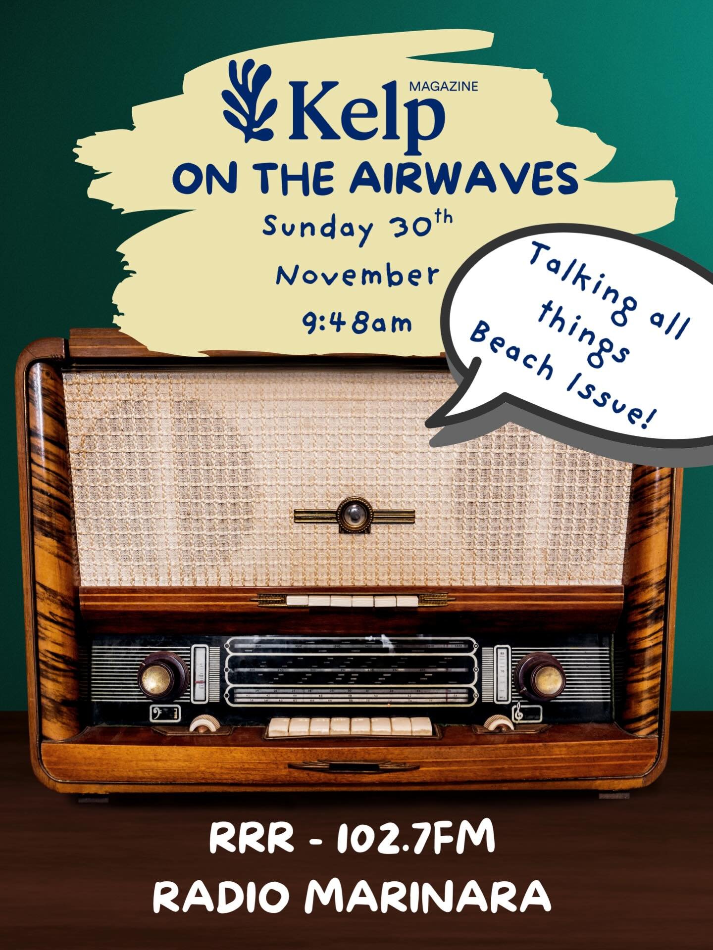 Listen in as we chat with lovely Bron on Radio Marinara about The Beach Issue! 

#radiomarinara #ontheradio #listenin