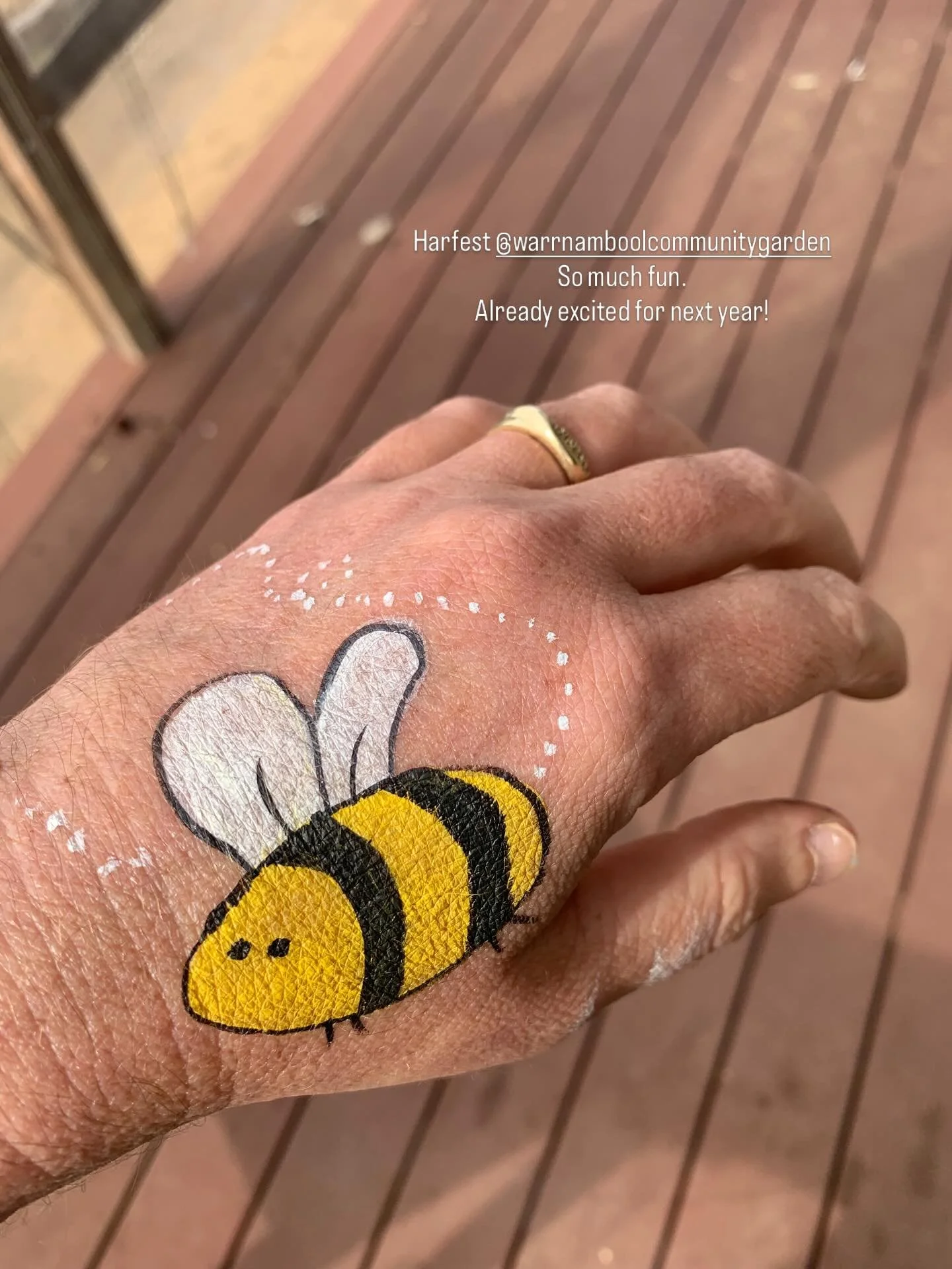 Zucchini races (EPIC!), beautiful dancing, amazing music, and I fell in love with face painting! Who knew?! 

Harfest @warrnambool.community.garden was the most fun you could imagine having on a Saturday arvo! 

Well done to all the amazing organiser