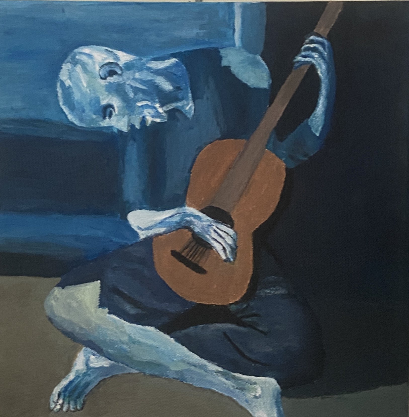 rendition of Pablo Picasso's "The Old Guitarist"