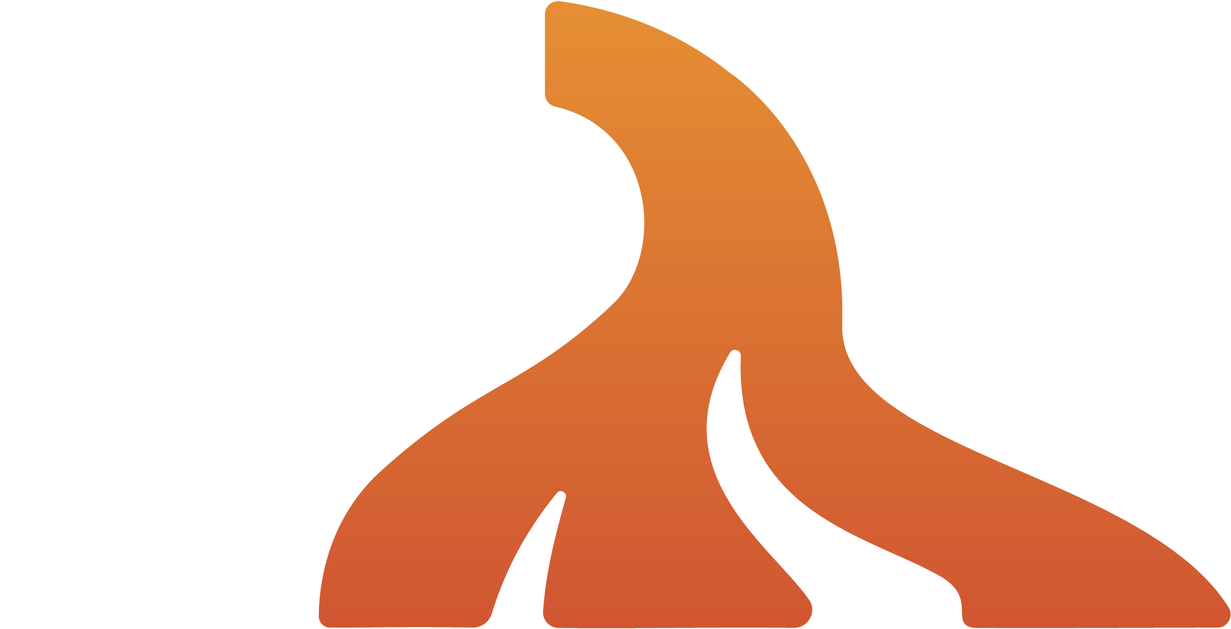 Logo with letters 'M' and 'F' and an orange flame-like shape.