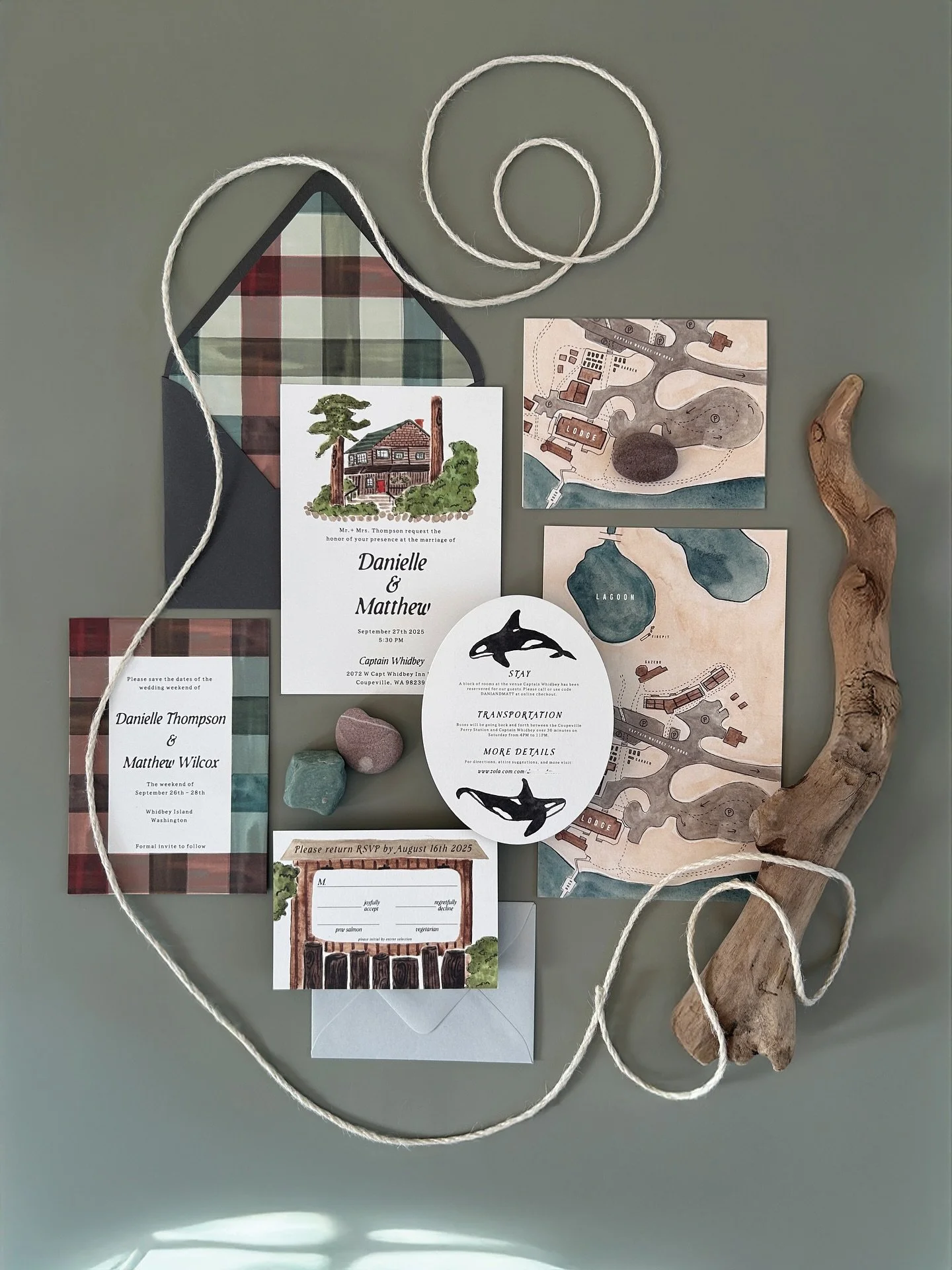 This suite had it all folks. D&amp;M&rsquo;s invitation captured place, personality, and nostalgia all at once&hellip;the kind of design I love most.

A custom venue illustration, hand-painted map (one of my favorite elements to include), heirloom pa