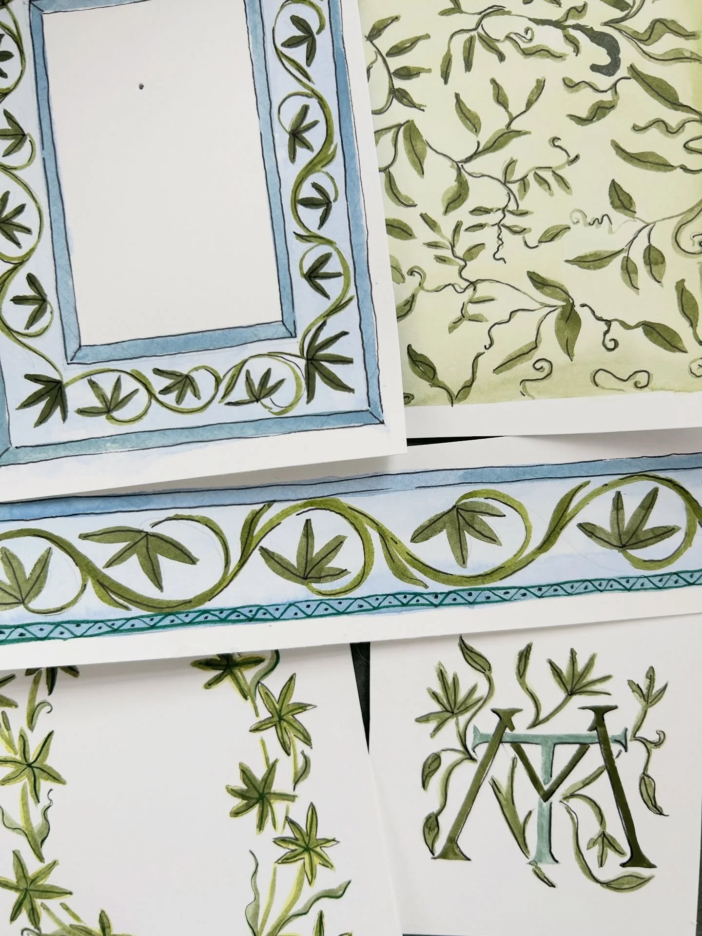 It all begins with artwork. When you work with me it&rsquo;s so much more than design. Each project begins with sketches and paintings to get your suite just right.