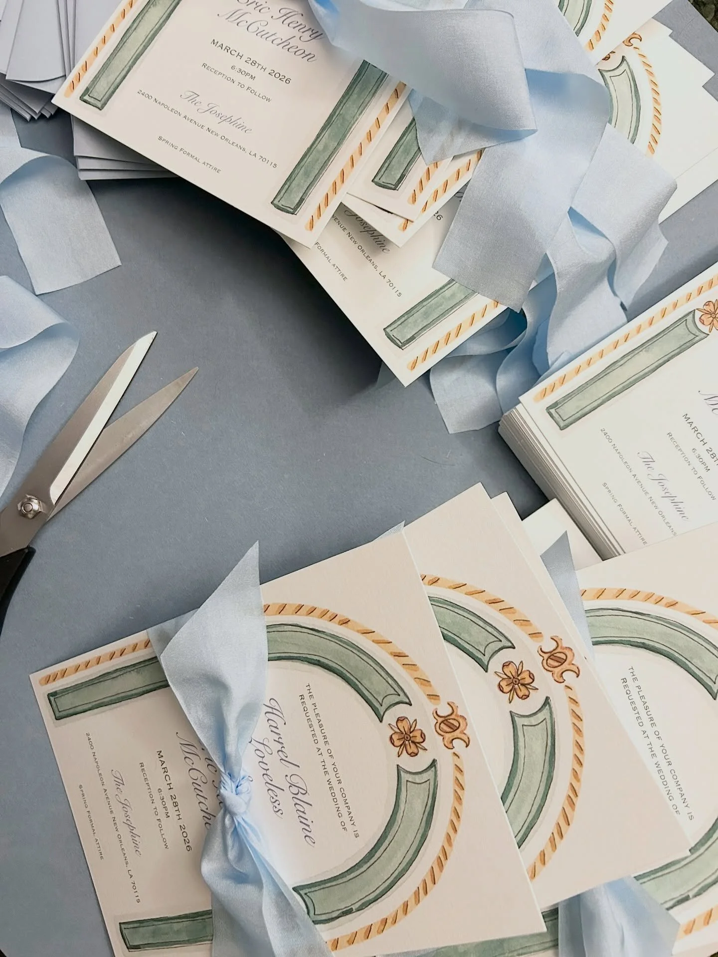 Tomorrow is finally wedding day for B+E! This was such a joyful and fun suite to work on with @thejosephinenola front and center. So excited to share more in the coming weeks. Happy wedding week to you these two!!