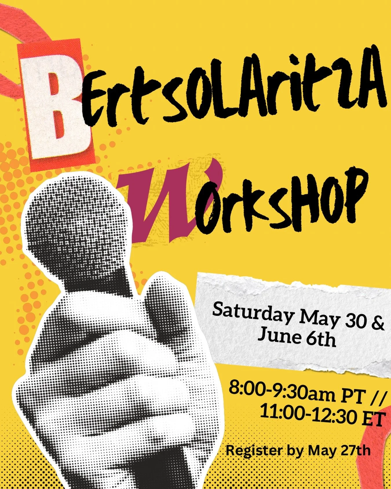 NEW CLASS ALERT!! 

Irakasleak: Oier Pastor &amp; Nerea Ezeiza

Recommended Euskara level: Hasierako Maila 2 or greater as this workshop series will be taught in Euskara

This class will be hosted over Zoom

Do you want to know what &ldquo;Bertsolari