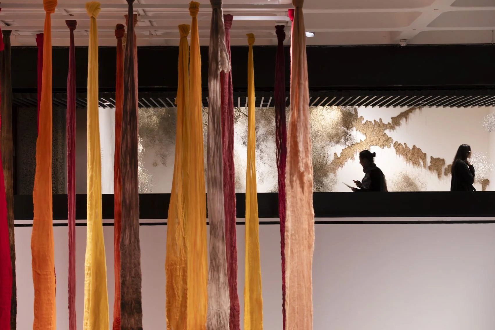 Vicuña revives the art of the quipu in her installation Quipu Austral