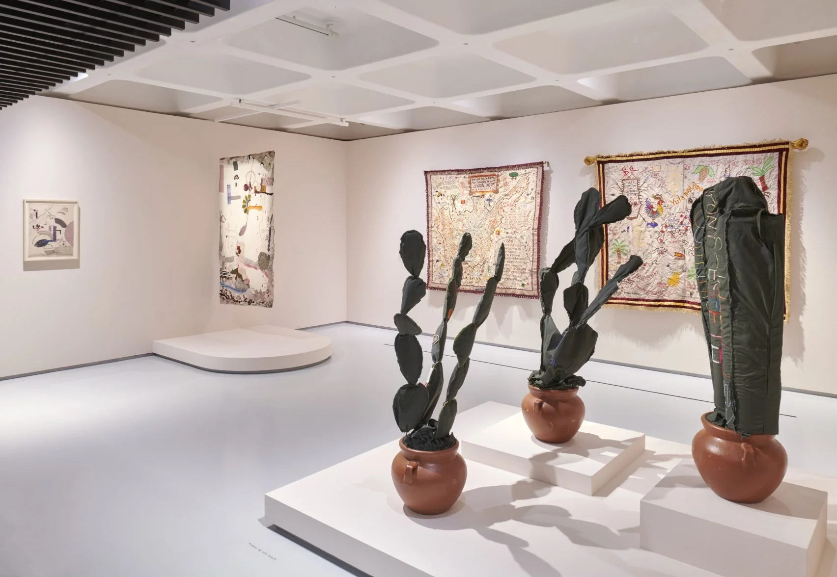 Mexican-American artist Margarita Cabrera uses reclaimed border patrol uniforms in her work