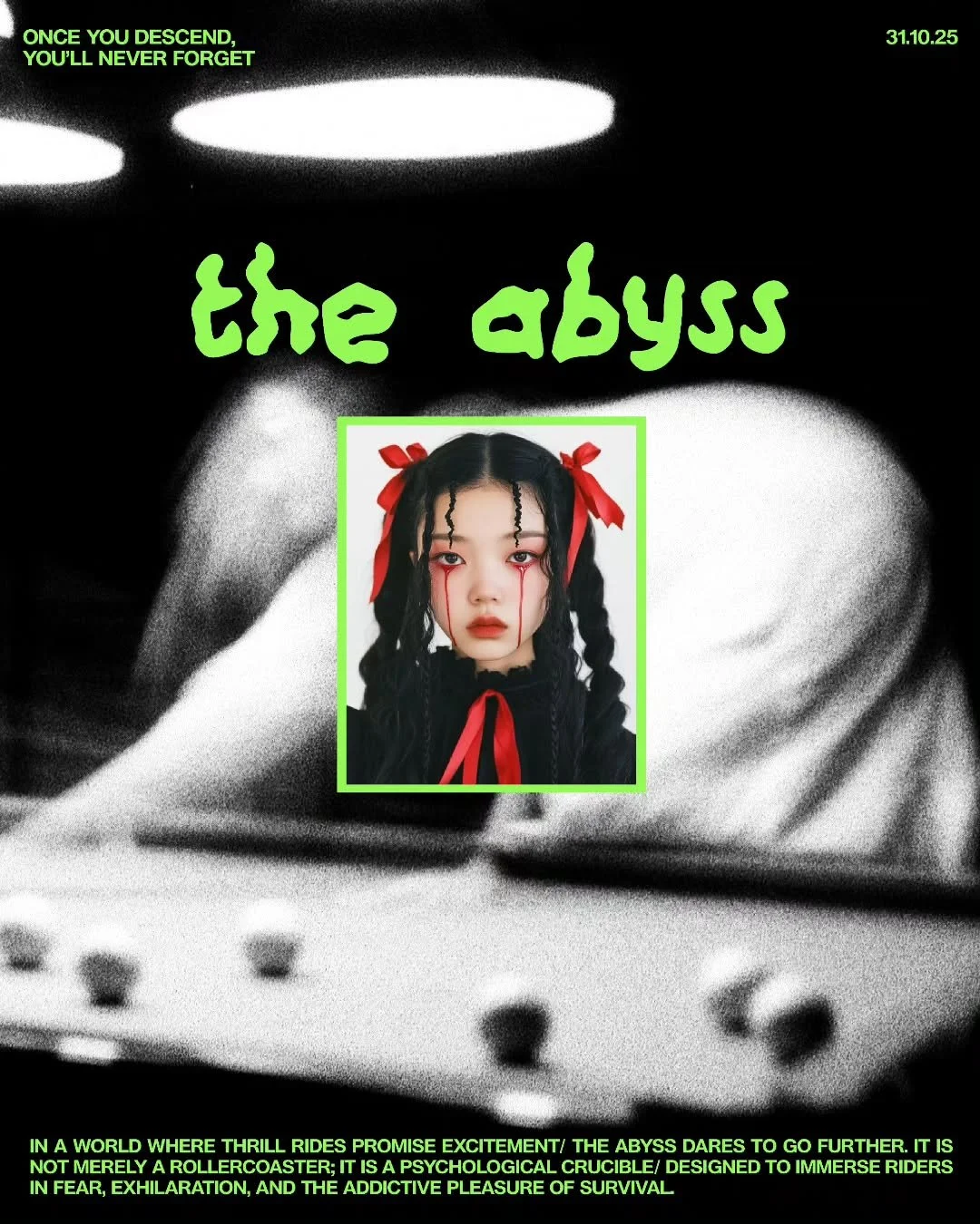 This is a creative brief by @creativeboom, and honestly, it&rsquo;s an excuse for me to experiment with type and design style. 

Meet The Abyss, a terrifying new rollercoaster engineered for high-sensation-seekers: individuals drawn to intensity, unp