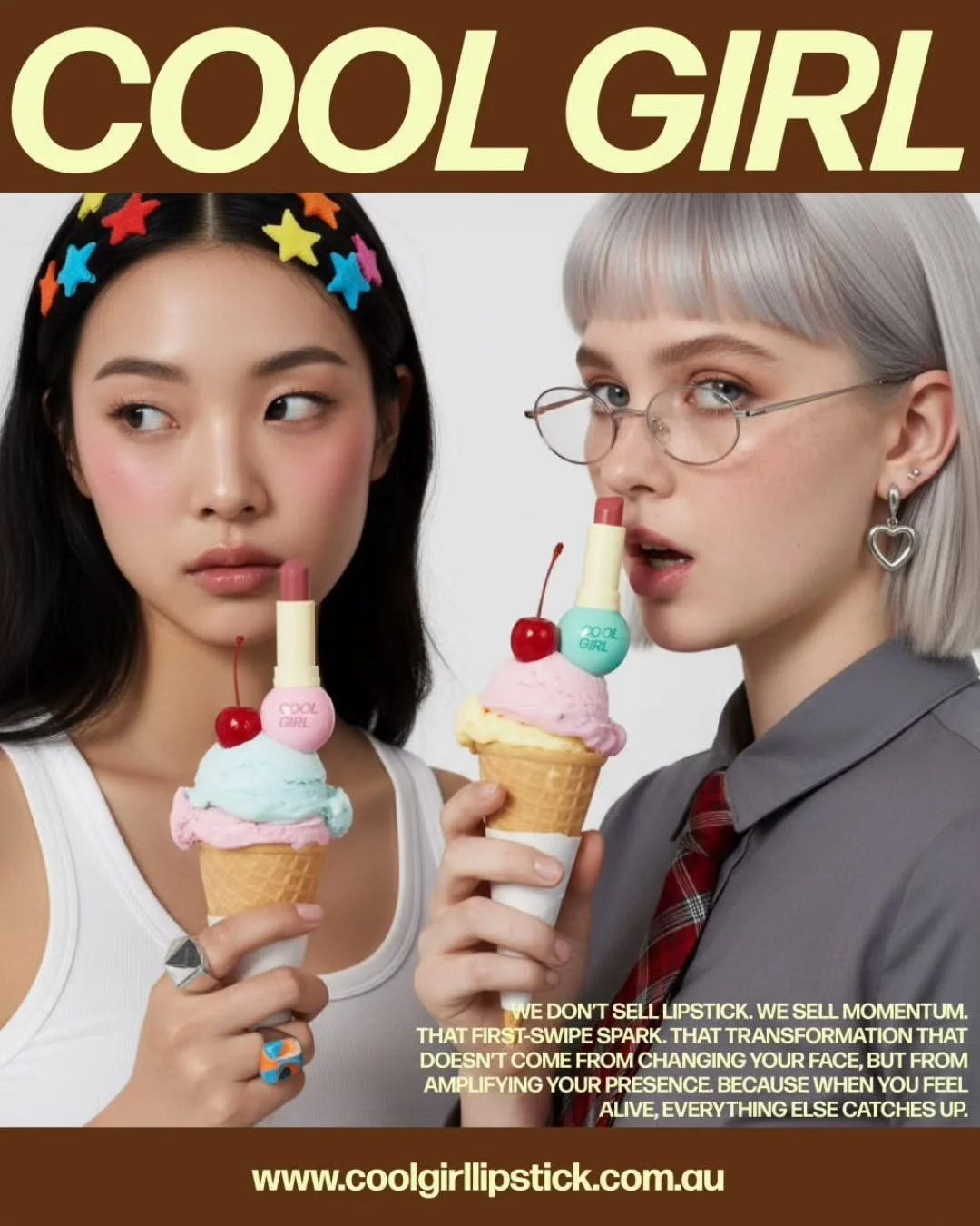 Cool Girl is a conceptual brand that positions itself as an experience maker &mdash; crafting surreal, cheeky, and slightly bizarre worlds for those who love beauty with personality. It&rsquo;s for the girls who crave a little chaos in their chic, wh