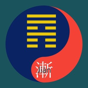 Yin-Yang Symbol with I Ching hexagram 53