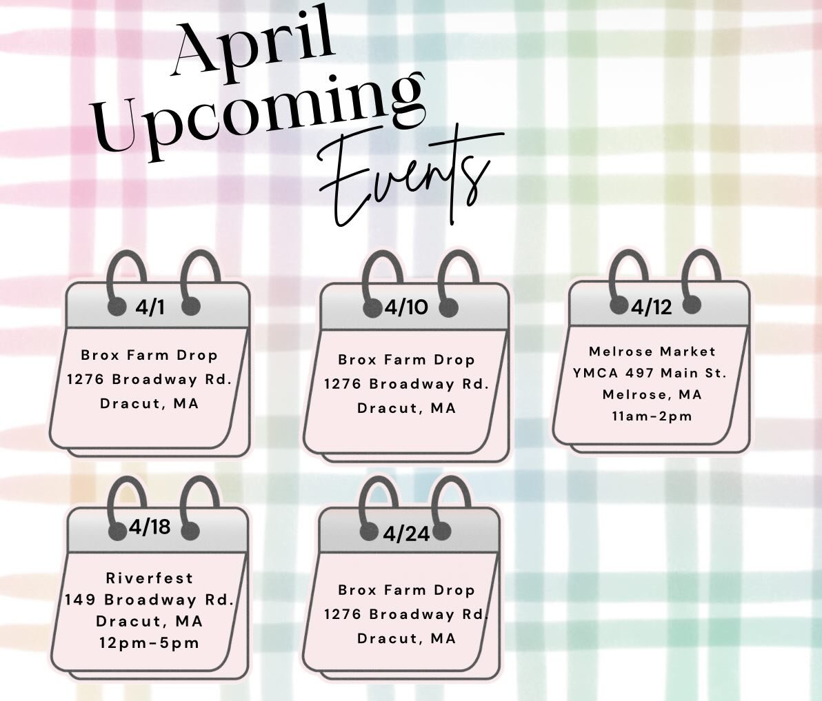 Looking to see where we will be selling our award winning treats? Check out our calendar and swing by! #markets #sugarsparksbakery #broxfarm #melrosemarket #riverfest420