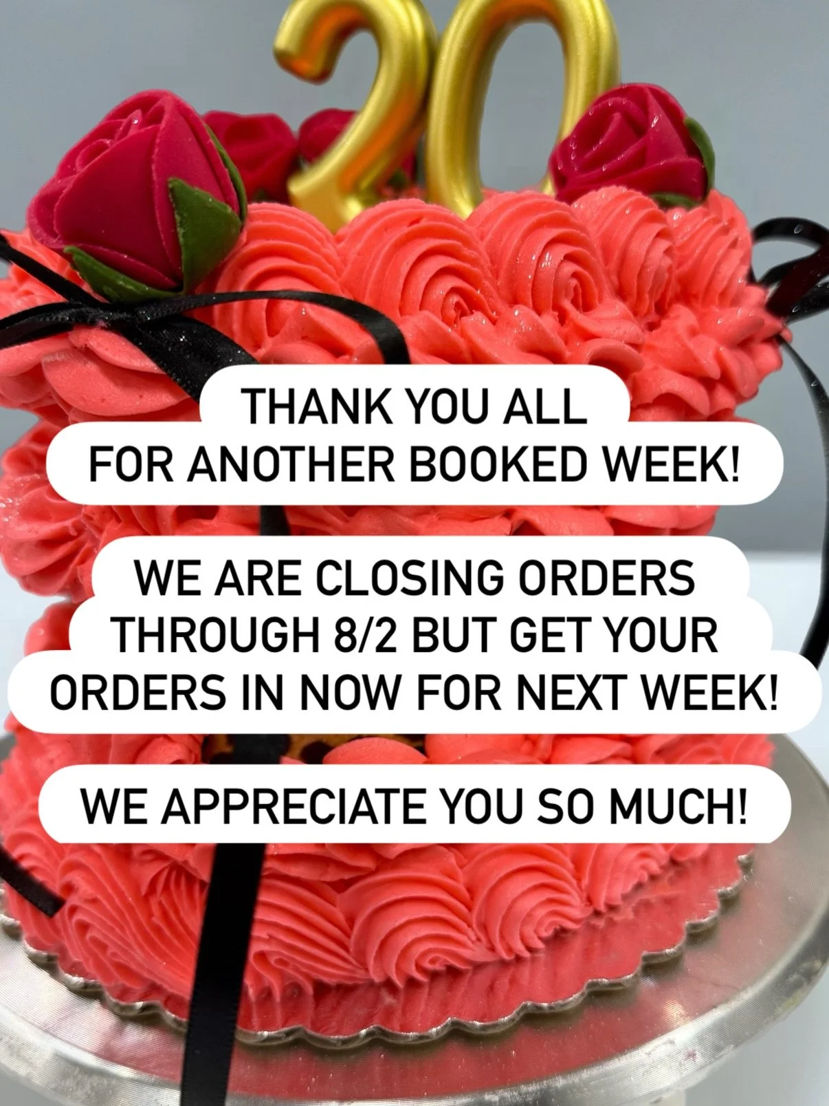 You guys are amazing and booked us up again this week!
Get your orders in early to ensure a cake for your next event!
Scroll ➡️ through to see some recent work 🥰