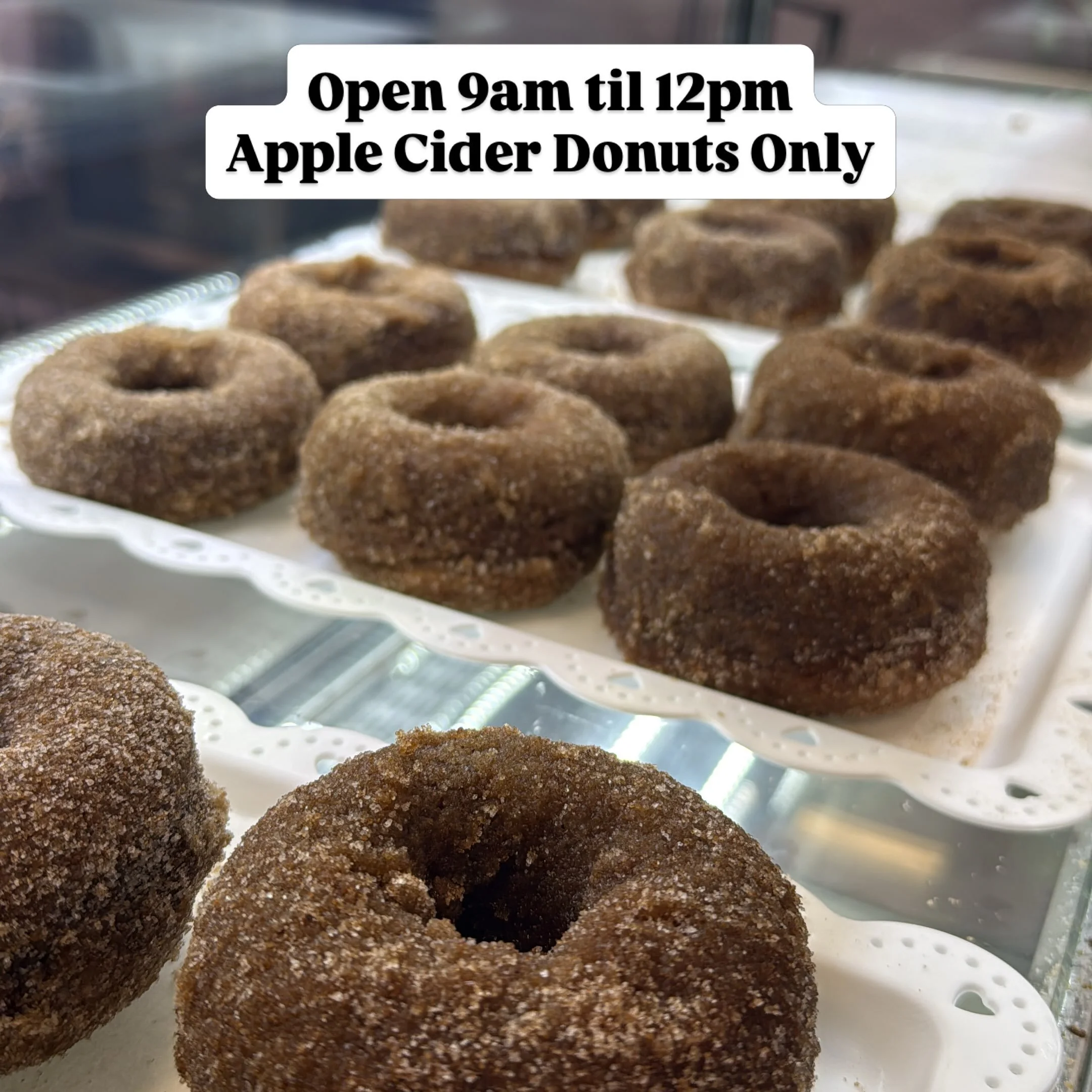 1.5 hours left !! Grab your warm apple cider donut before we close at 12pm! 📍 1794 Bridge St #13A Dracut, MA