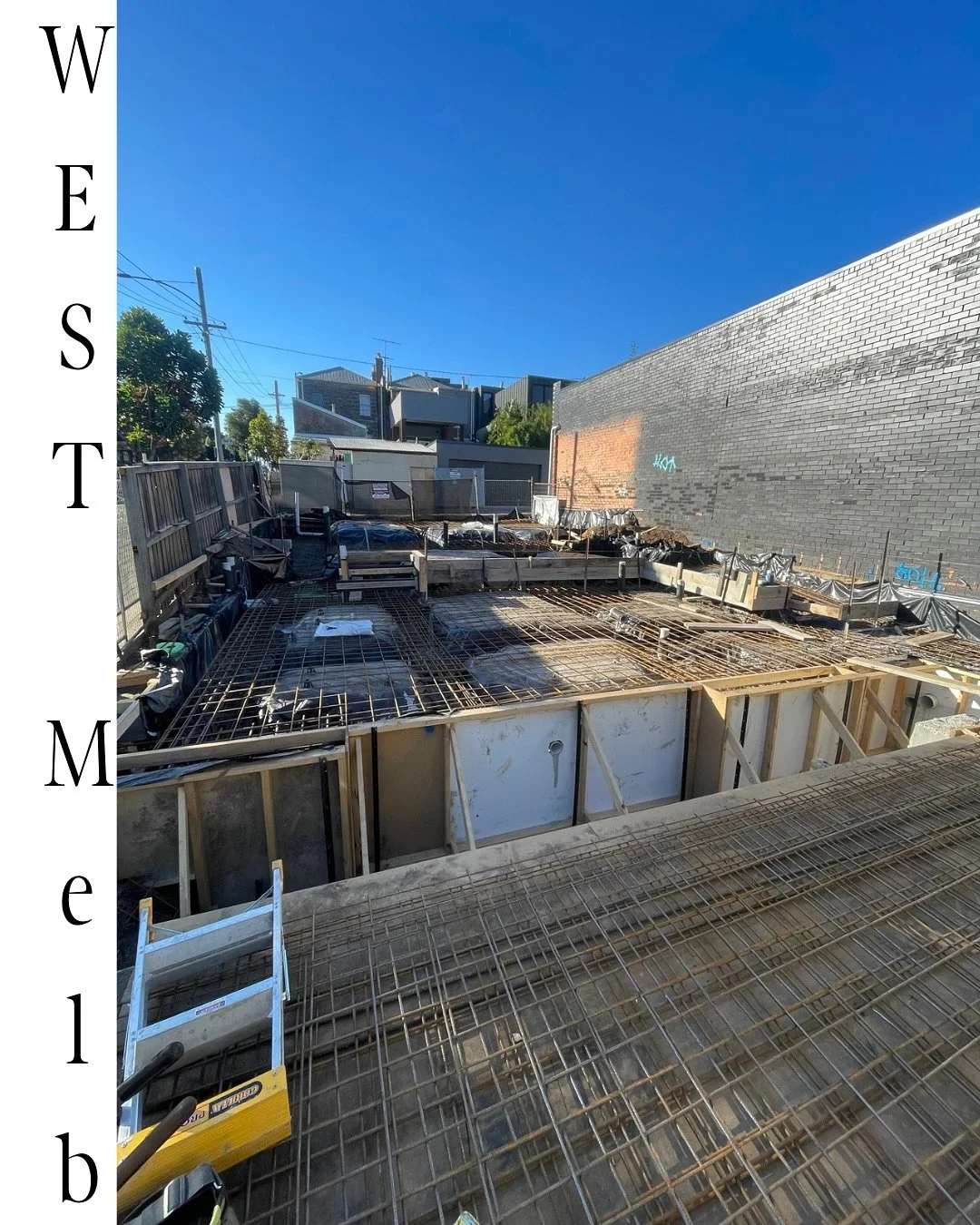 ~ WEST MELBOURNE ~
Chipping away getting ready for concrete pour this week. Boxing and steel installed, including inside the old house which is being preserved and integrated with the new.