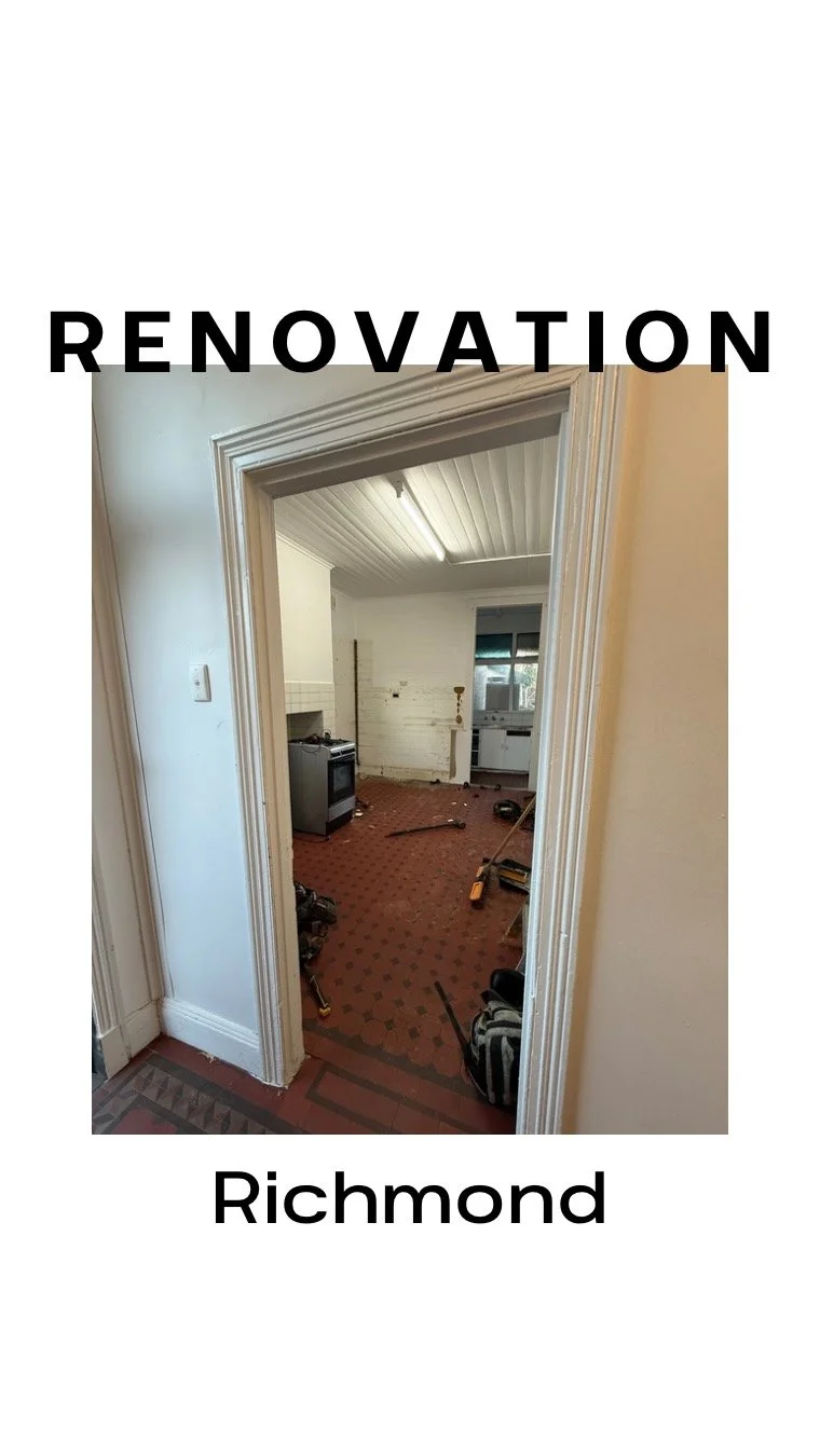 ~ Richmond ~
This renovation of the kitchen, laundry and bathroom will be an exciting flip for the client to get tenants in quickly.
Demolition has been completed, rubbish removed from site and prepping for trades to come in.