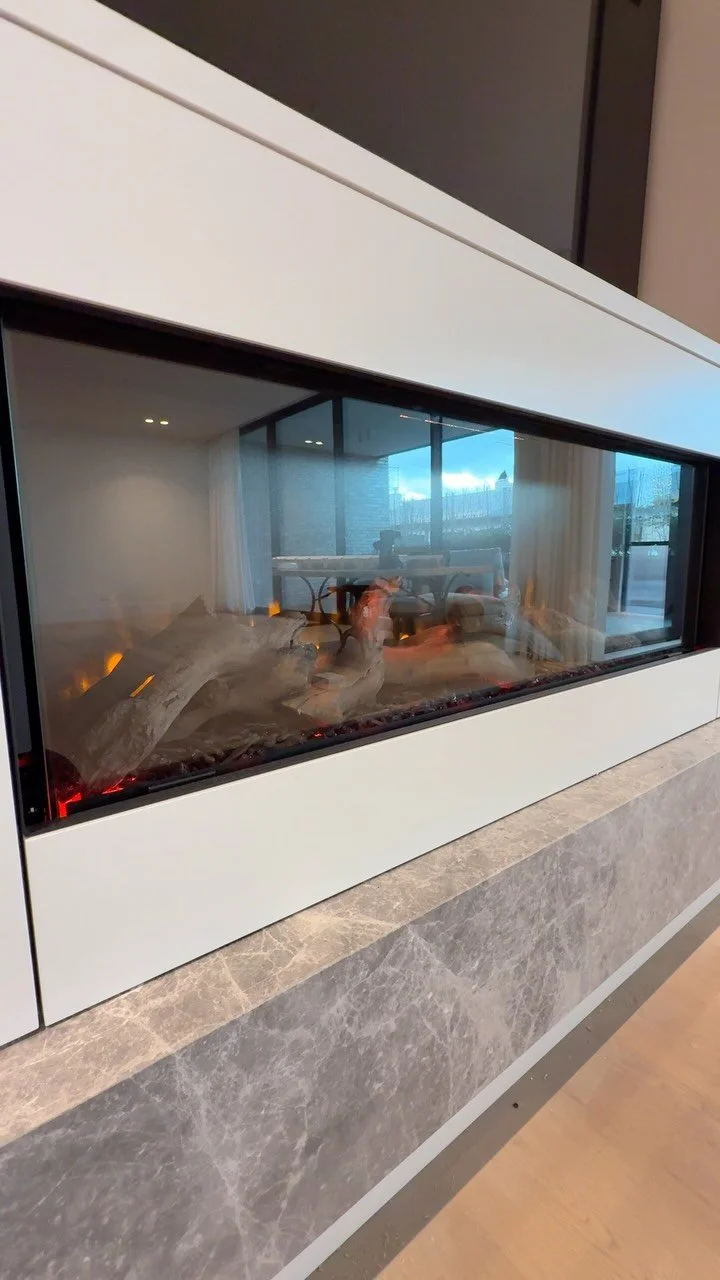 ~ Toorak ~
Completing this joinery facelift brings a homeliness, comfort and warmth to the space. Rugging up on the couch during cold winter mornings.
Installing Ilektro 1250 fireplace, new study desk and floor box PowerPoints for a seamless fini