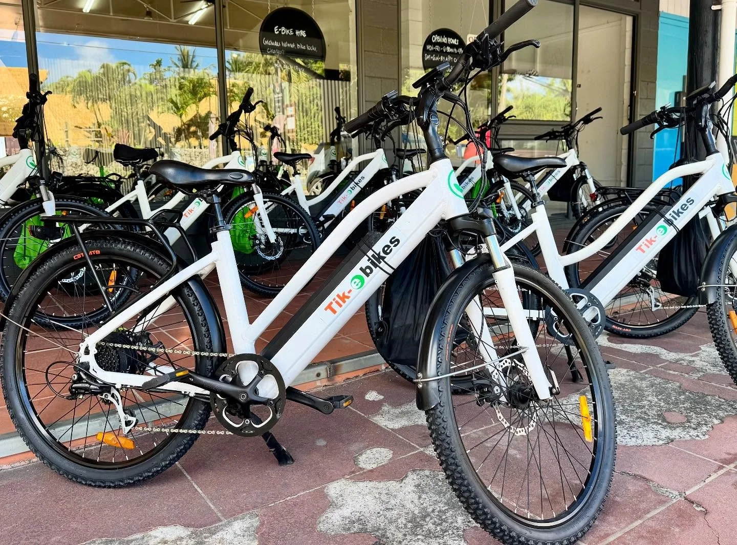 Come in and say Hi!
Our e-bikes have everything included in one price, to make your hire easy. 

Charger✔️
Helmets✔️
Bike locks✔️
Baskets✔️
Roadside assistance ✔️
Serviced bikes ✔️
And great friendly staff✔️✔️

Adventure awaits, just pedal away☀️🚲

