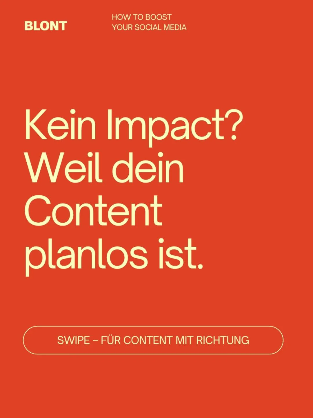 Du willst Reichweite, aber postest planlos drauf los? 😵&zwj;💫
Dann wird&rsquo;s h&ouml;chste Zeit f&uuml;r eine Strategie, die sitzt.

Wie Content mit Struktur mehr bringt - das zeigen wir hier.

#BLONTbreakdowns #BLONTStudio #SocialStrategy