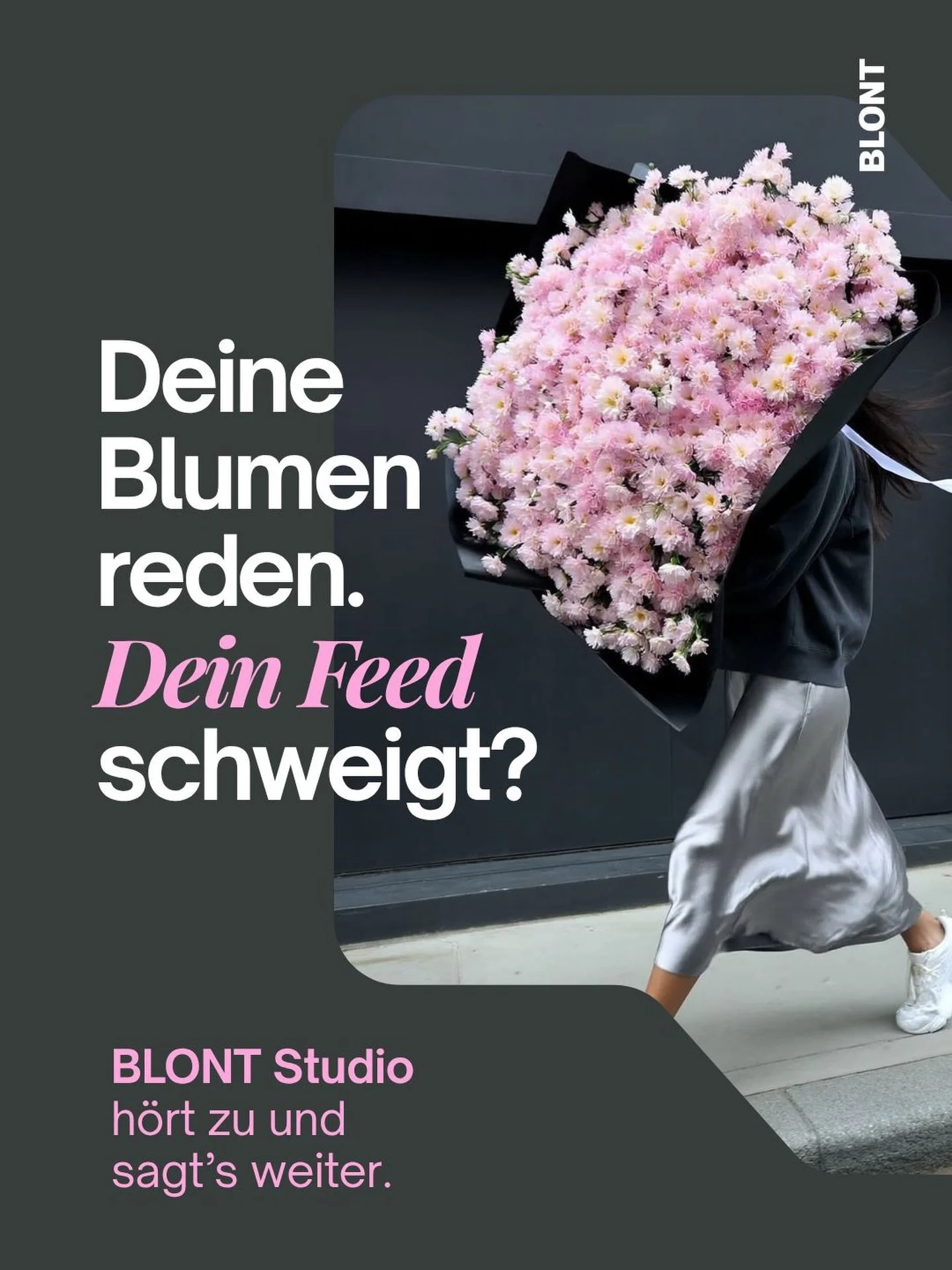 Du m&ouml;chtest dich zeigen. Wir geben deinem Social Media Auftritt Struktur und Stil.
#blontstudio
