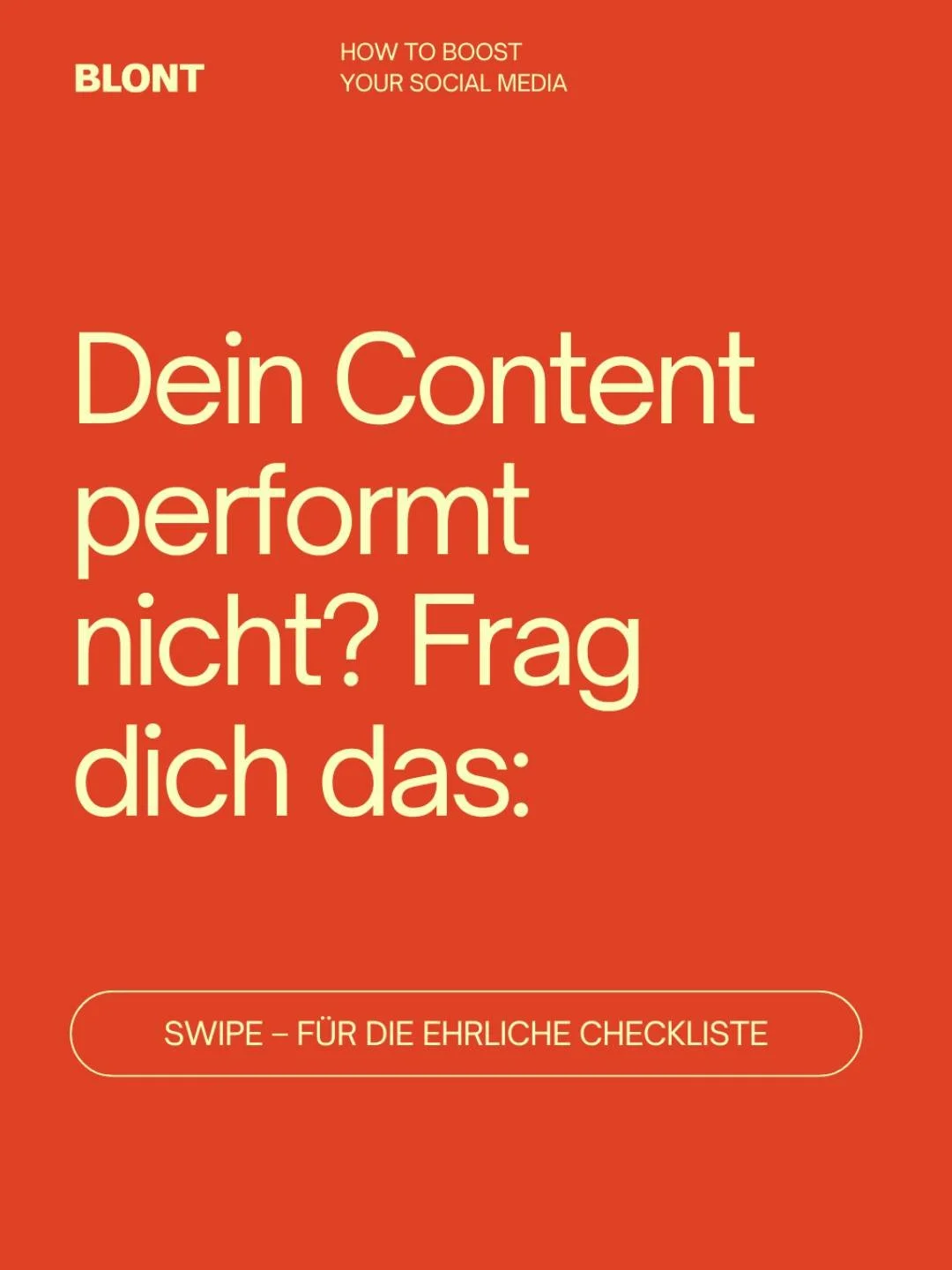 Post raus. Kein Like. Keine Reichweite. Kein Plan warum?
Dann wird&rsquo;s Zeit f&uuml;r die BLONT-Checkliste. ☑️

Hier erf&auml;hrst du, woran dein Content wirklich scheitert und was du besser machen kannst.

#BLONTbreakdowns #SocialStrategy #Social