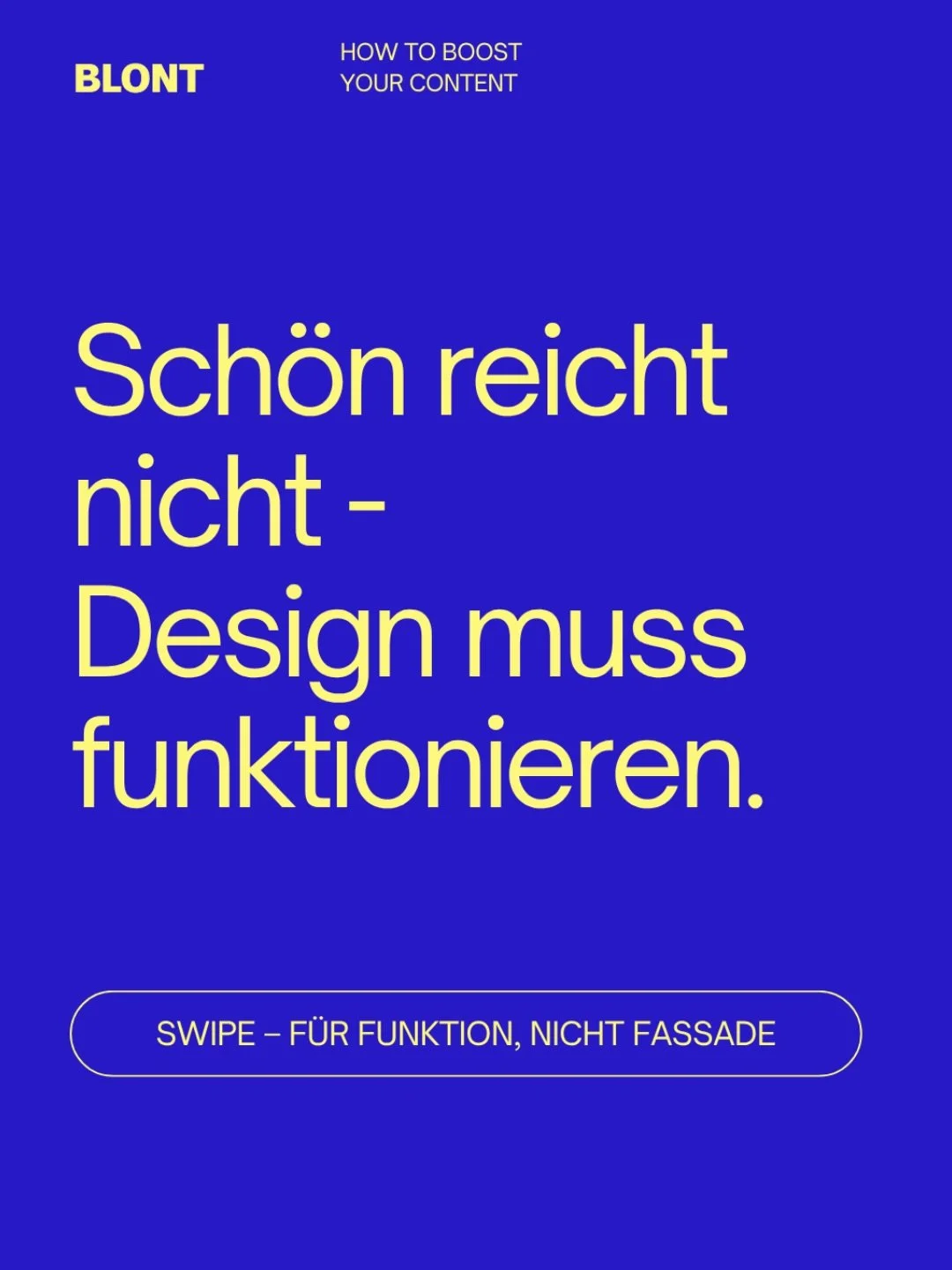 Design ohne Konzept ist nur Kosmetik. Mit Strategie wird&rsquo;s zum Werkzeug f&uuml;r Reichweite &amp; Branding.

#BLONTbreakdowns #SocialStrategy #ContentBoost