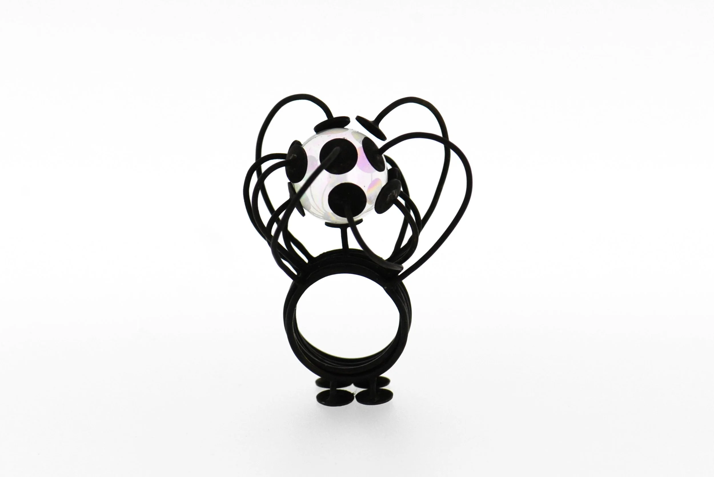 Oxidised copper ring and marble