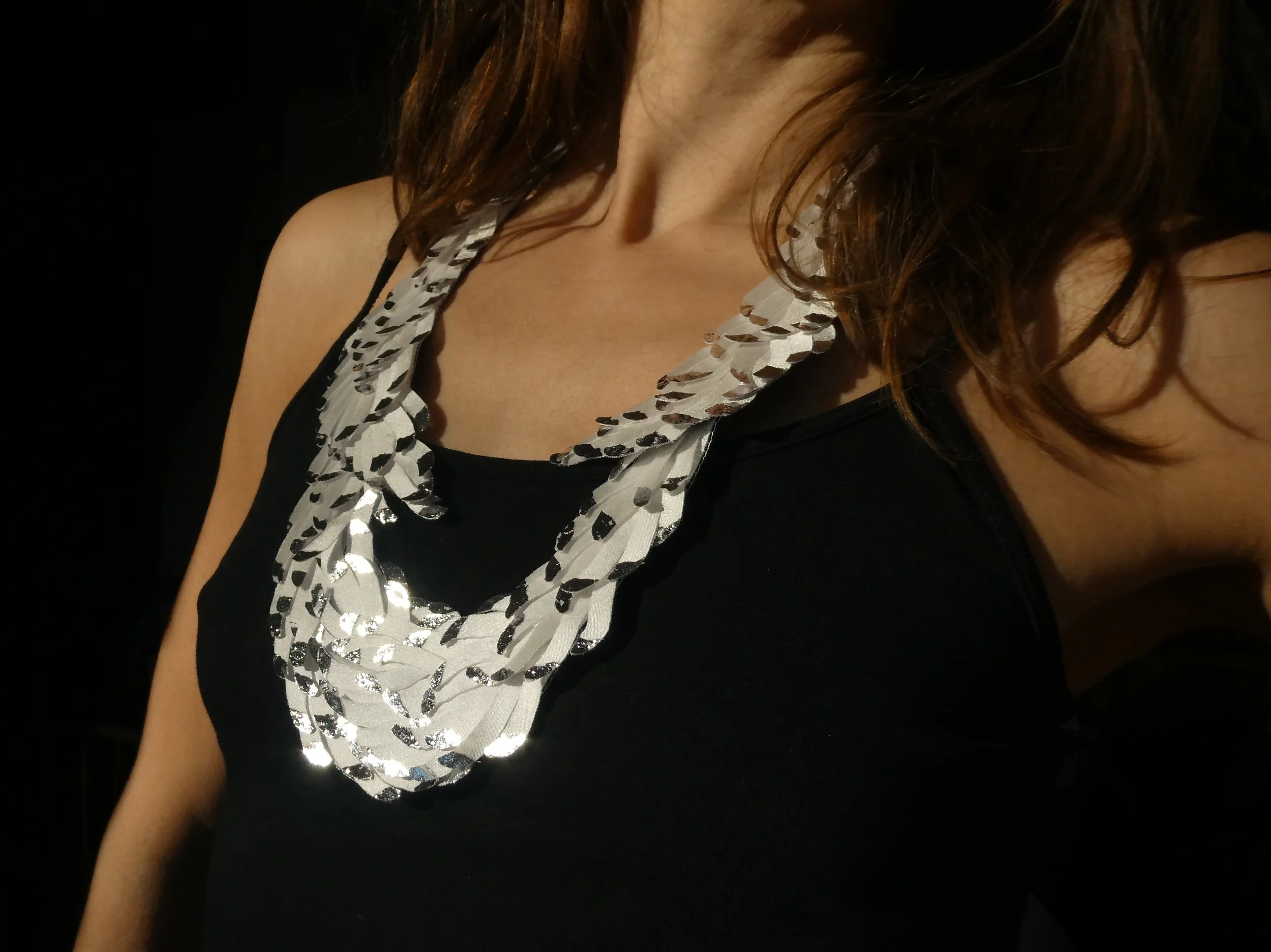 Elsa is freezing: silk and metallic foil