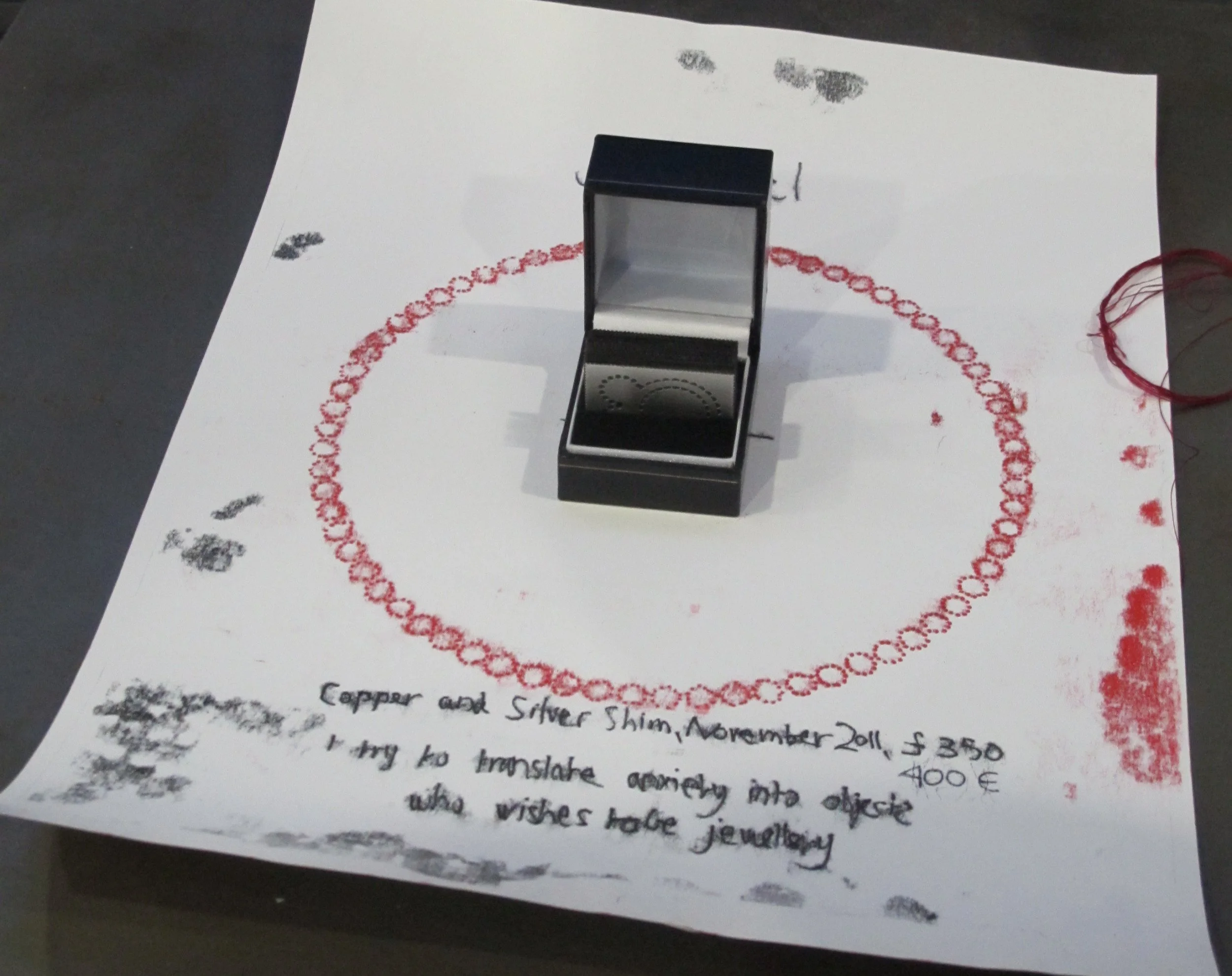  Objects who dream to be jewellery, 69 rings object in copper and one in silver for Marzee's 70's birthday