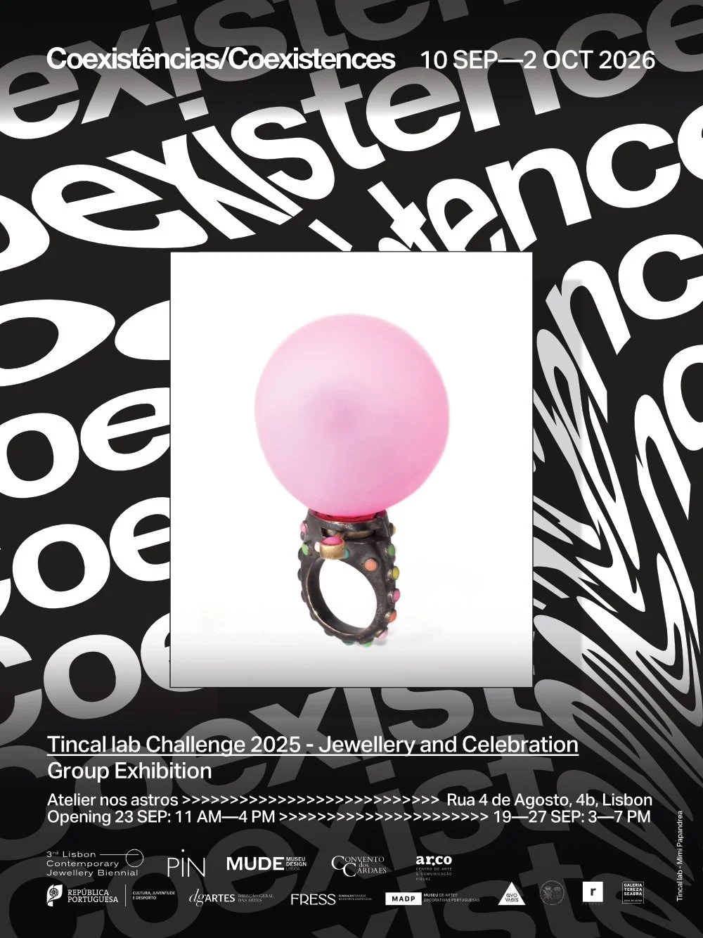Jewelry & Celebration is traveling once more and is opening in the Atelier Nos Astros for the 3rd Lisbon Contemporary Jewellery Biennial. From the 19th of September until the 27th of Spetember 2026, in Lisbon.