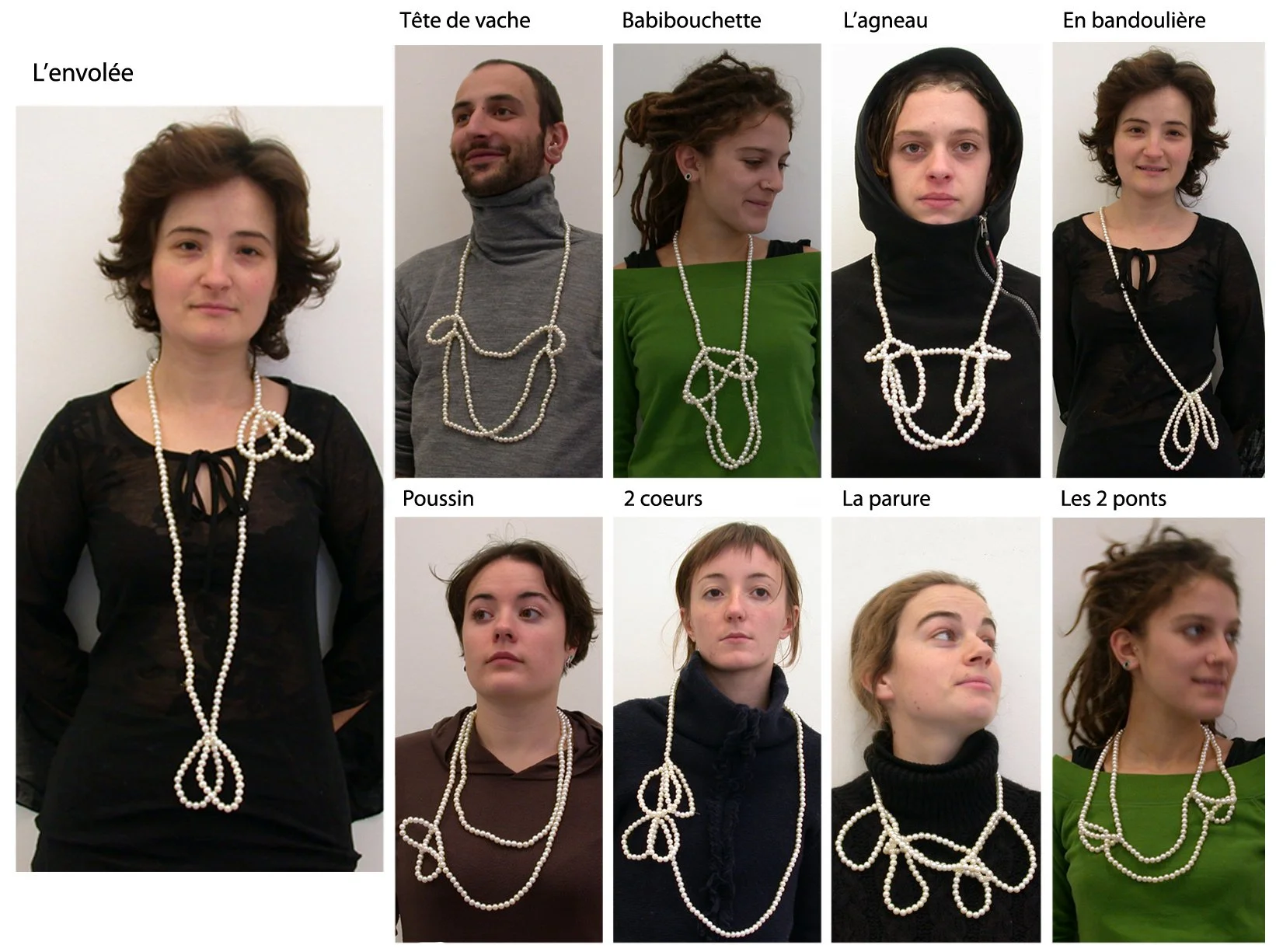 Friends and their pearl necklace design