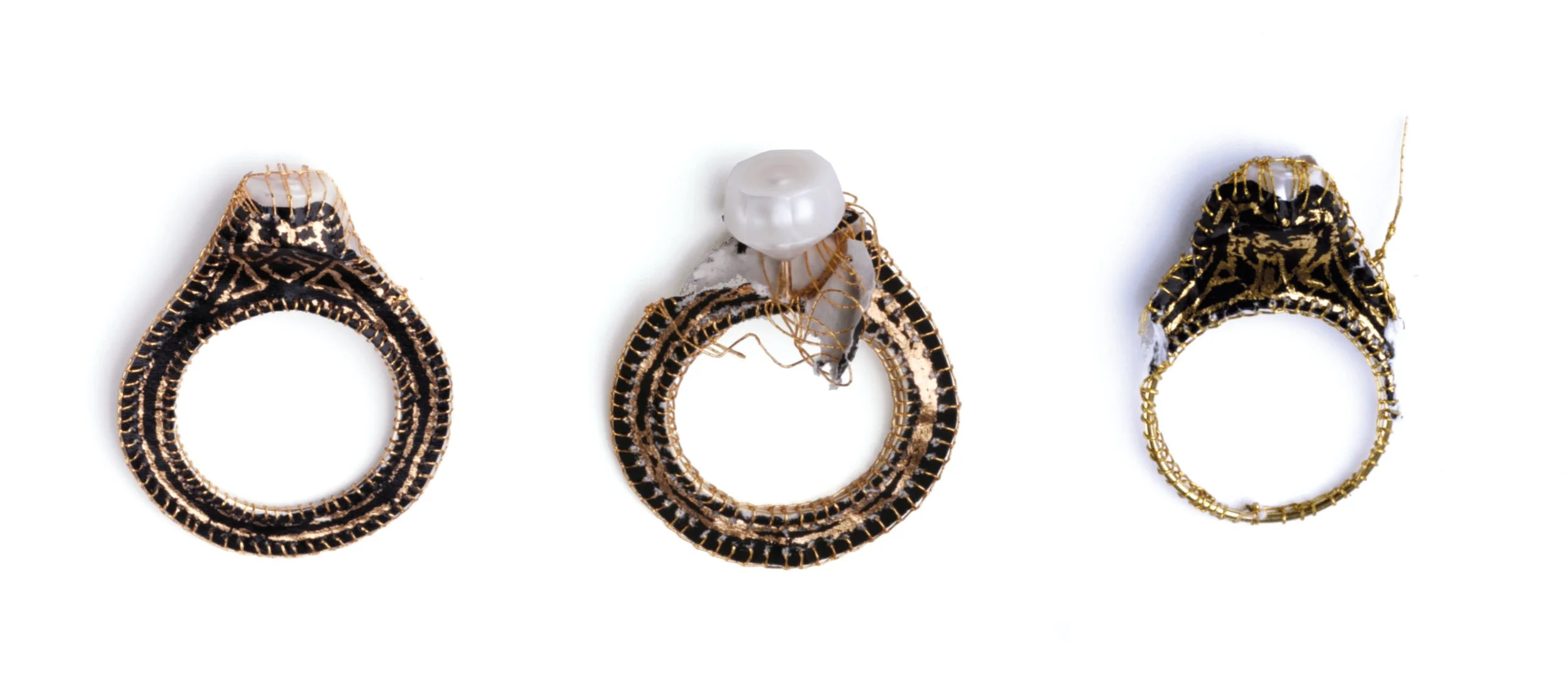 Getting to the Gold-Paper: 18k gold, gold leaf on paper, carved pearls