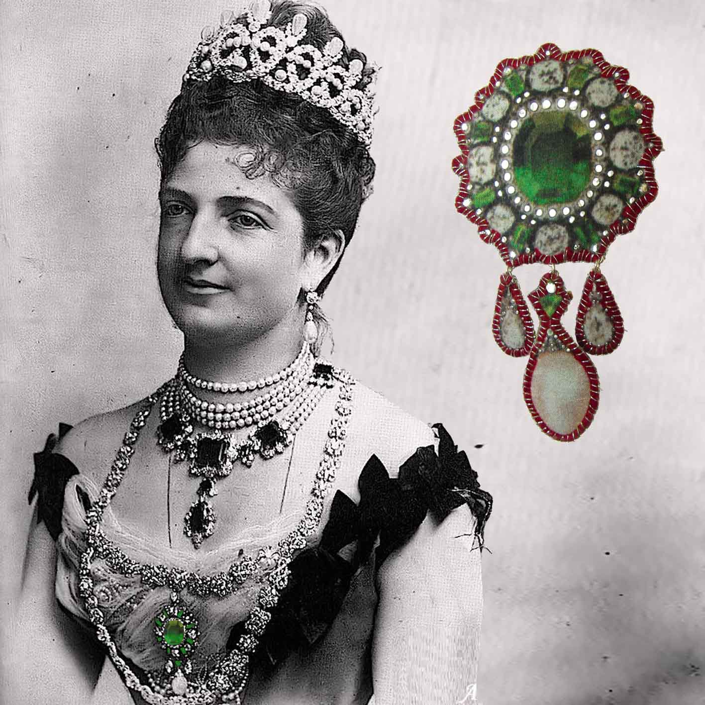 Margherita of Savoy, Queen of Italy and her emerald brooch