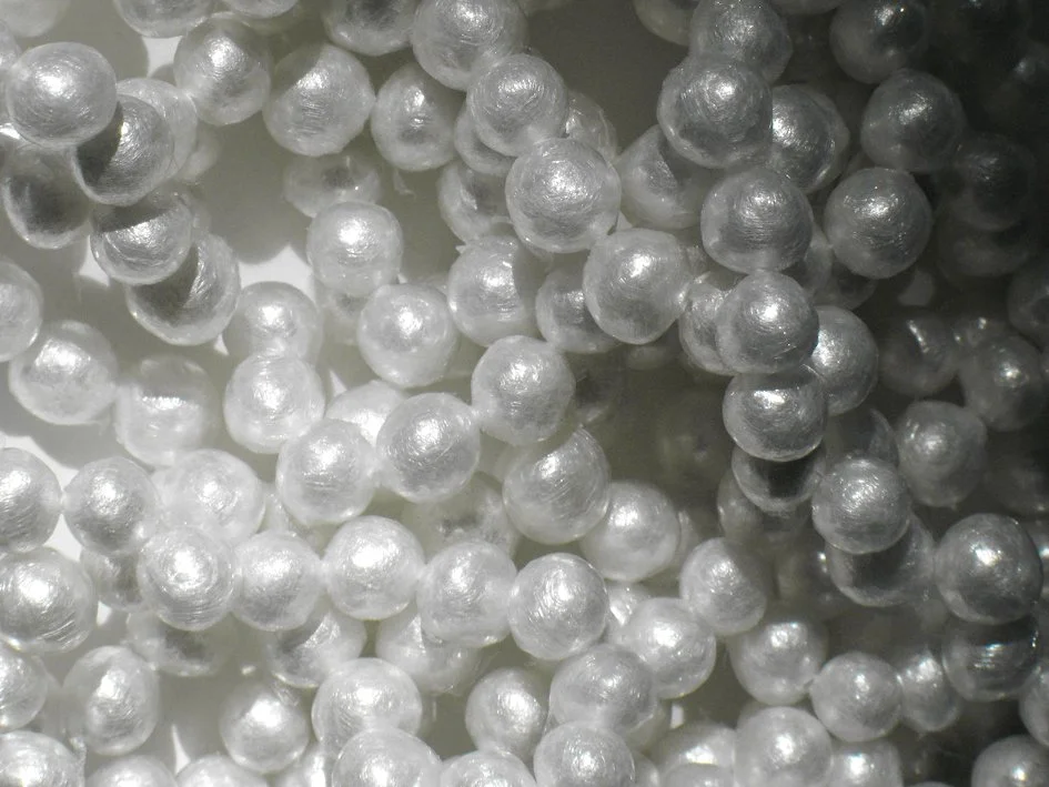Cellophane, cling film and silk thread