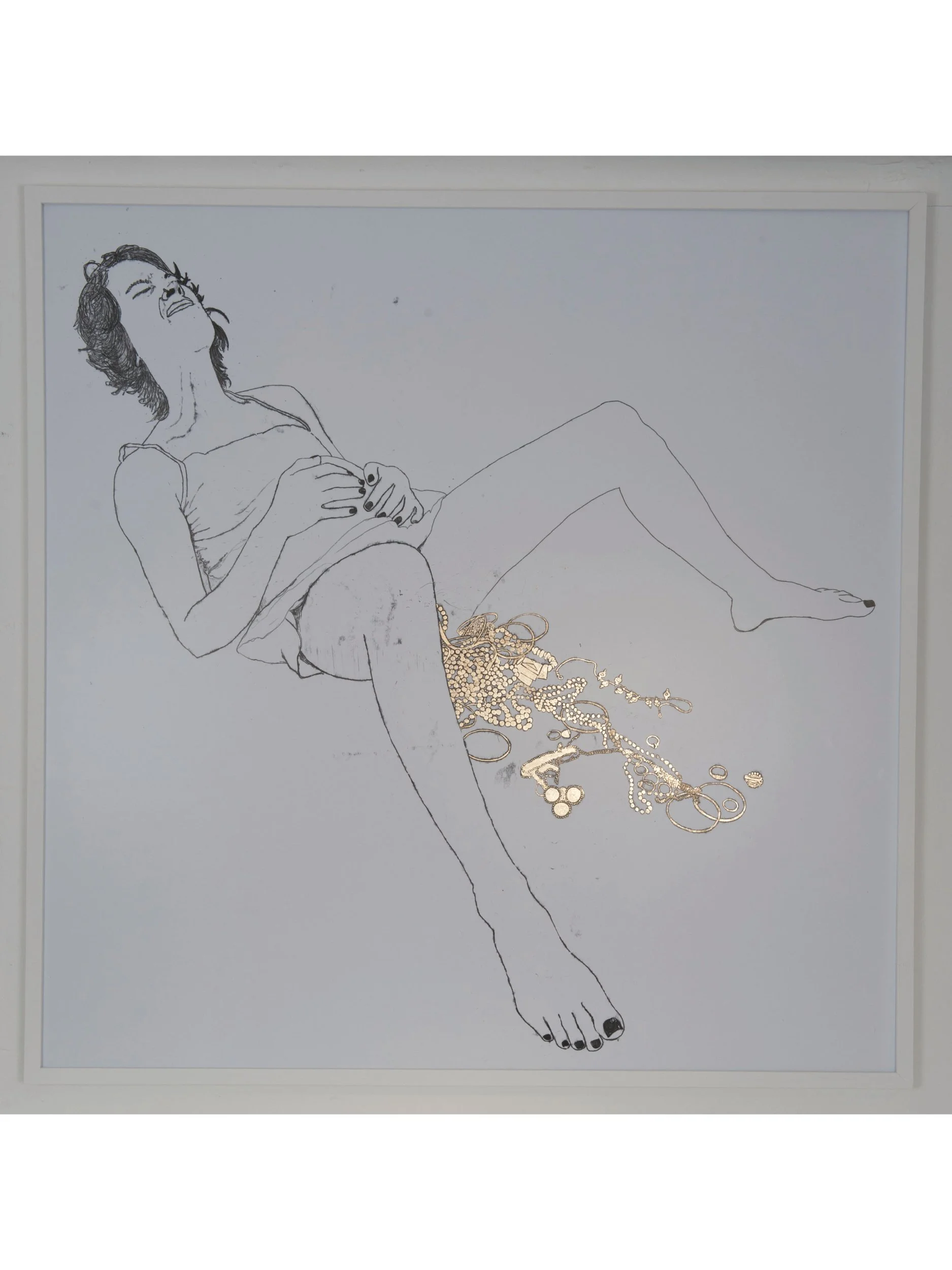 Creation: mono print, gold leaf