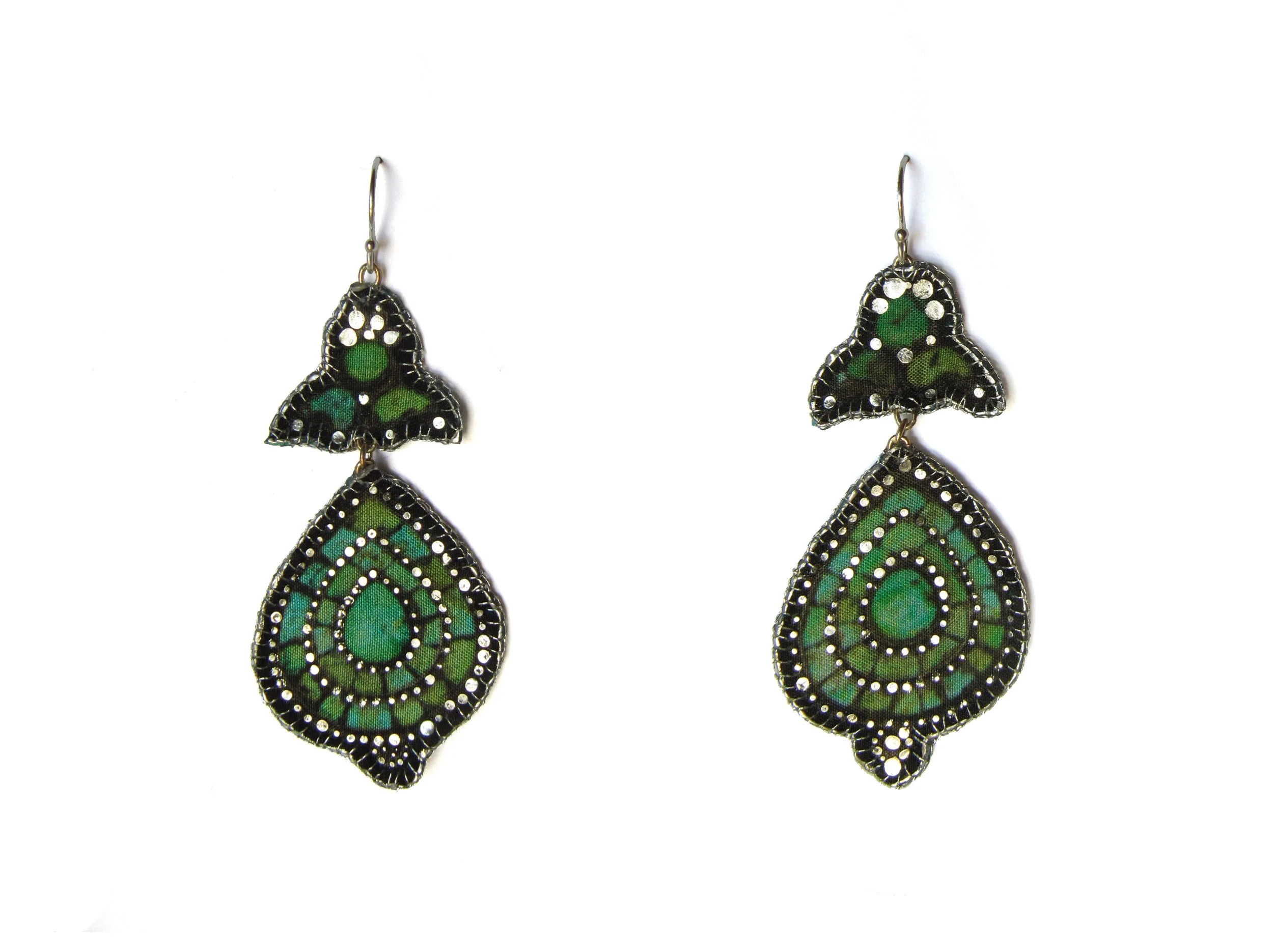 Kham: printed silk, silver leaf, silver hook