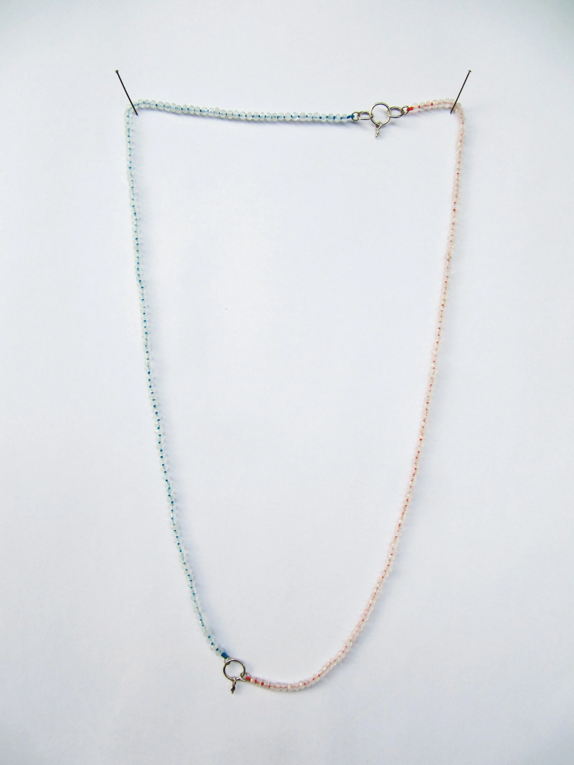 Moonstones necklace and bicoloured thread