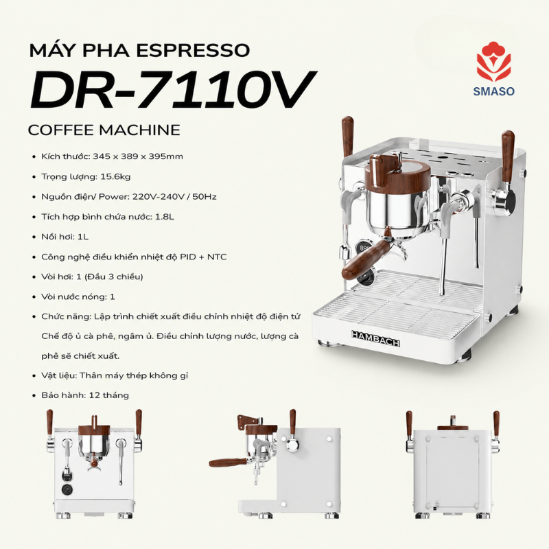 Máy Pha Cà Phê Espresso DR-7110V