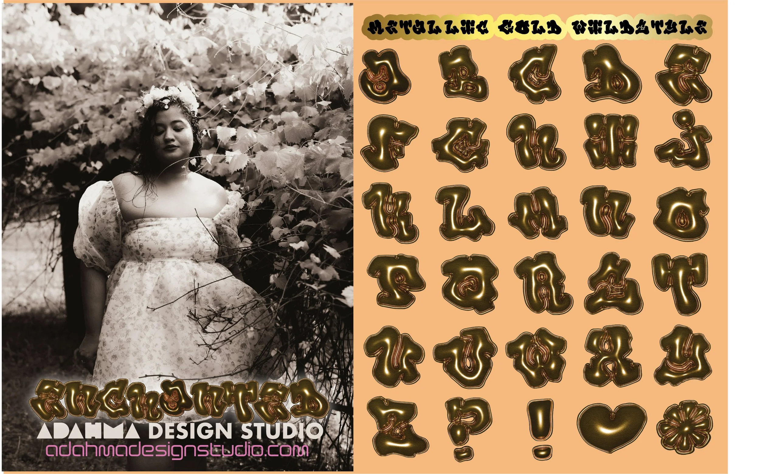 Metallic Gold WildStyle Graffiti Lettering Clip Art by Adahma Design