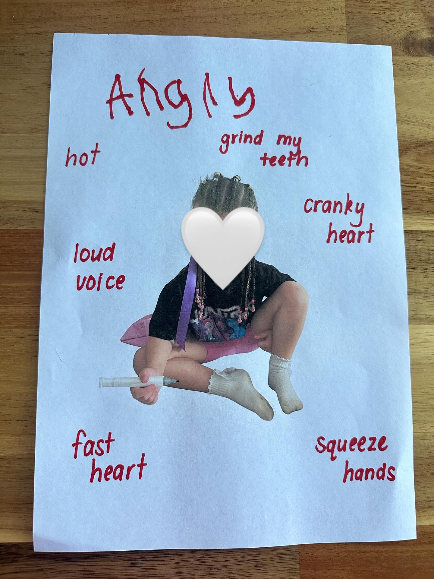 Today we had a little feelings photo session 📸☺️

I took photos of my girl showing what she looks like when she&rsquo;s happy, sad, angry and scared then we printed them out.

We chatted about what happens in her body when those feelings show up 💛
