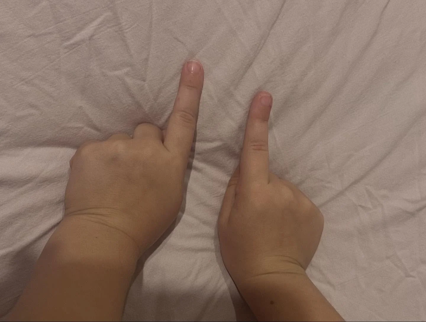 This morning I was in the shower, trying to grab 30 uninterrupted seconds of peace, when little miss wandered in for a chat.

We started talking about how her dance concert is only two sleeps away and I held up my thumb and pointer finger to show &ld