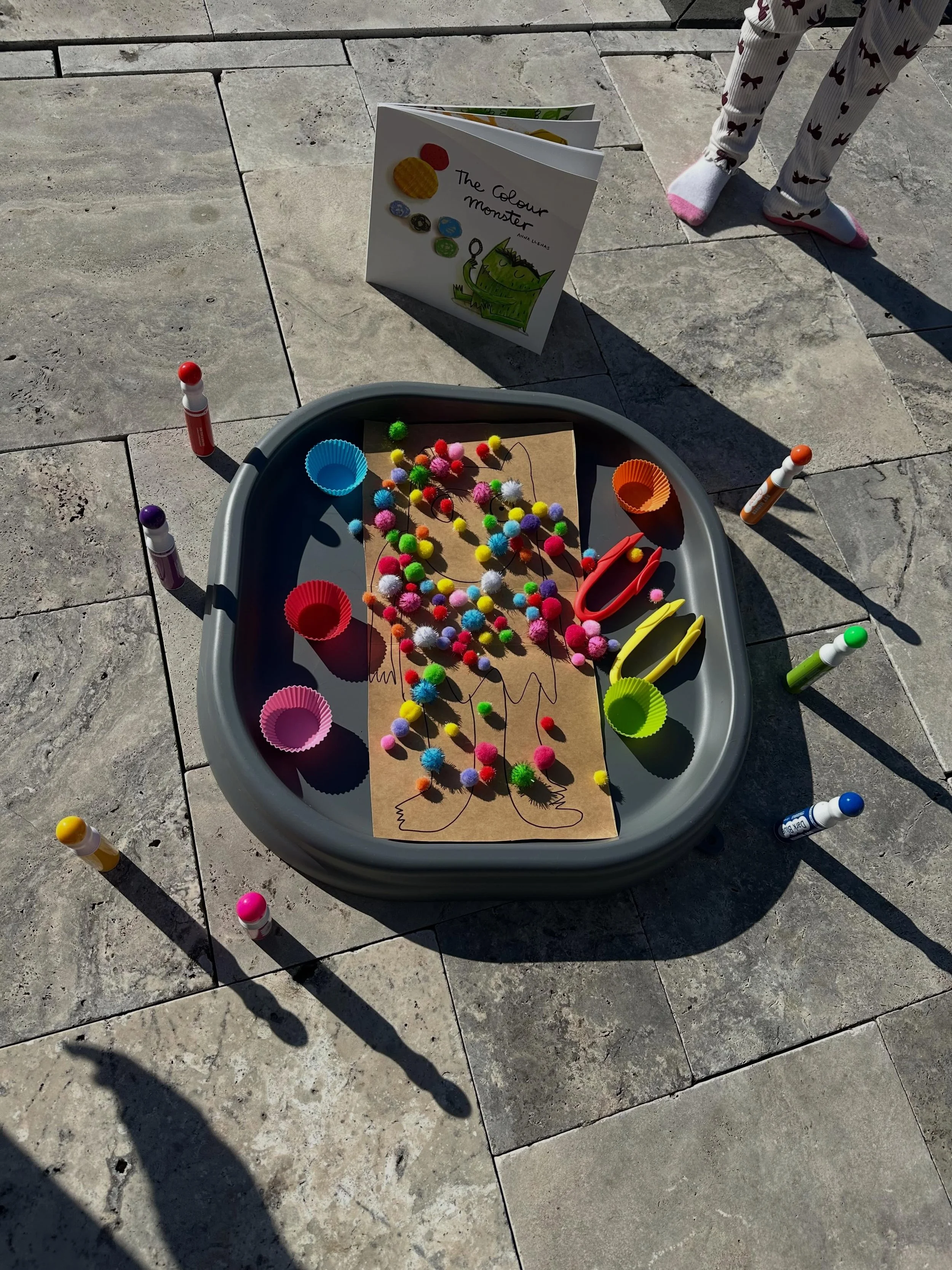We read The Colour Monster and then did a very simple activity inspired by the book 🌈 

She could have started school this year, turning 5 just two weeks after school started, but I chose to give her an extra year to give her more time to develop co