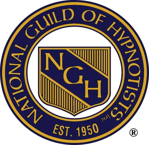 National Guild of Hypnotists logo with initials NGH on a shield, surrounded by circular text "NATIONAL GUILD OF HYPNOTISTS" and "EST. 1950."