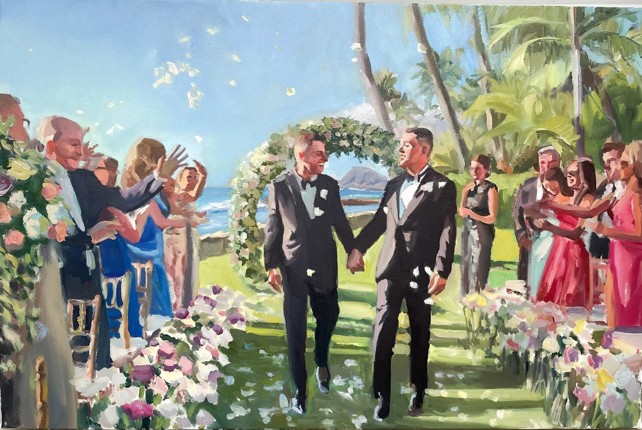 LanikuhonuaAlluaniWeddingCeremonyGroomsPaintingArtistLauraSwtak.JPG