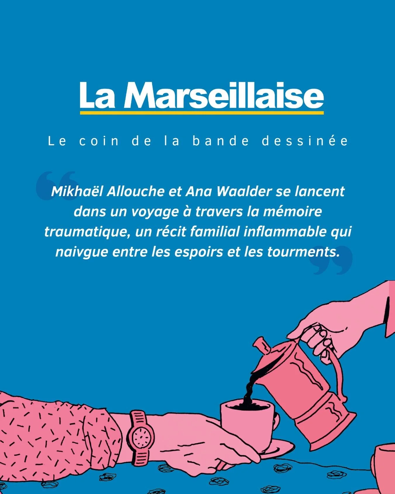 &laquo; Une BD importante par les temps qui courent &raquo;

Ce 5 juillet, La Marseillaise a publi&eacute; une br&egrave;ve au sujet de M. Gouevo veut gu&eacute;rir de la Shoah.
Retrouvez la version enti&egrave;re dans la quotidienne du 5-6 juillet.