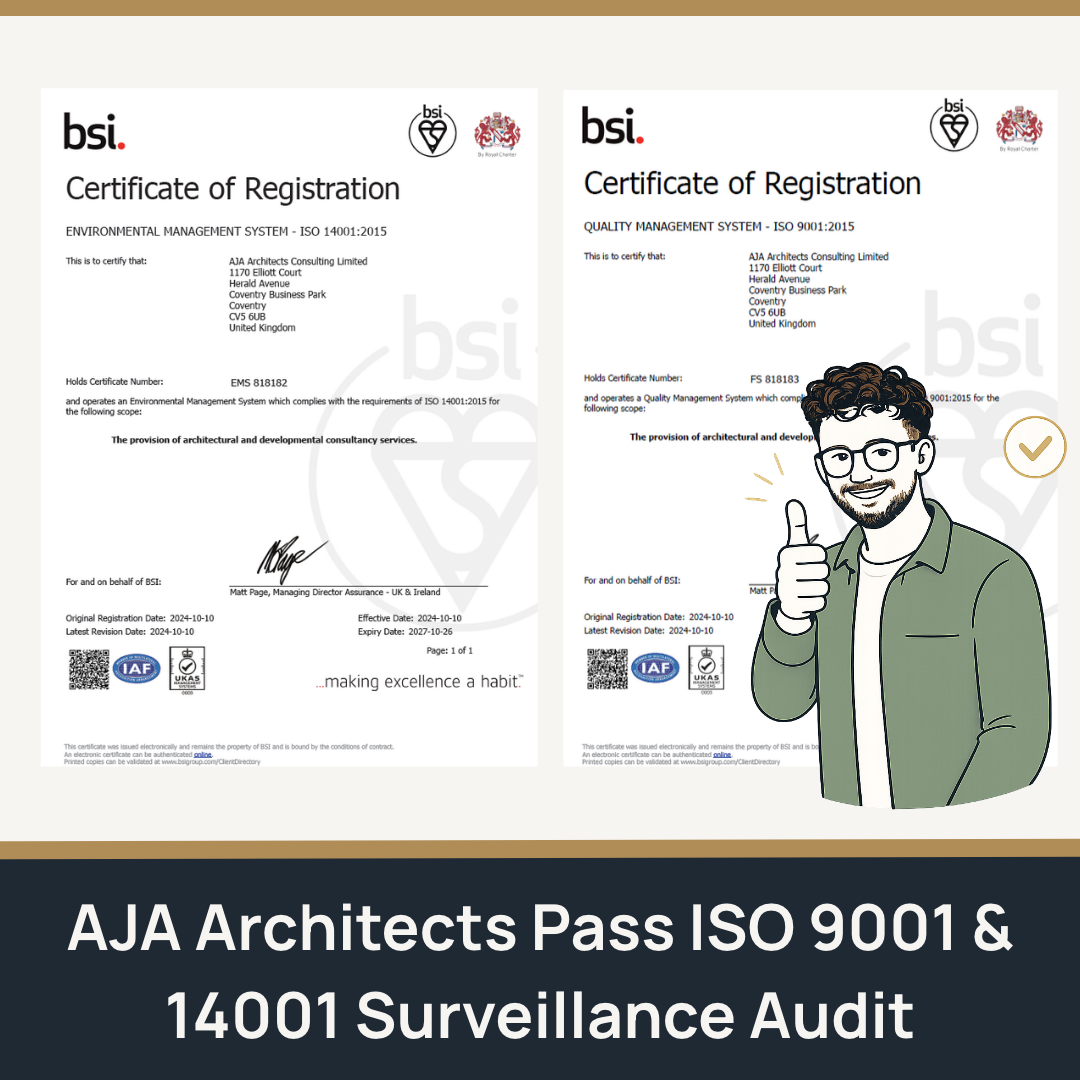 AJA Architects Successfully Completes ISO 9001 &amp; ISO 14001 Surveillance Audit