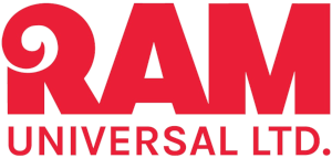Logo of RAM Universal Ltd. with red text